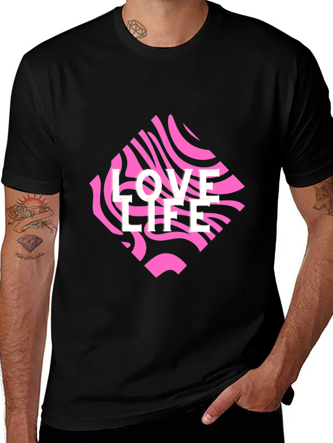Variant 3 of Love Life Graphic Tee - Black Crew Neck