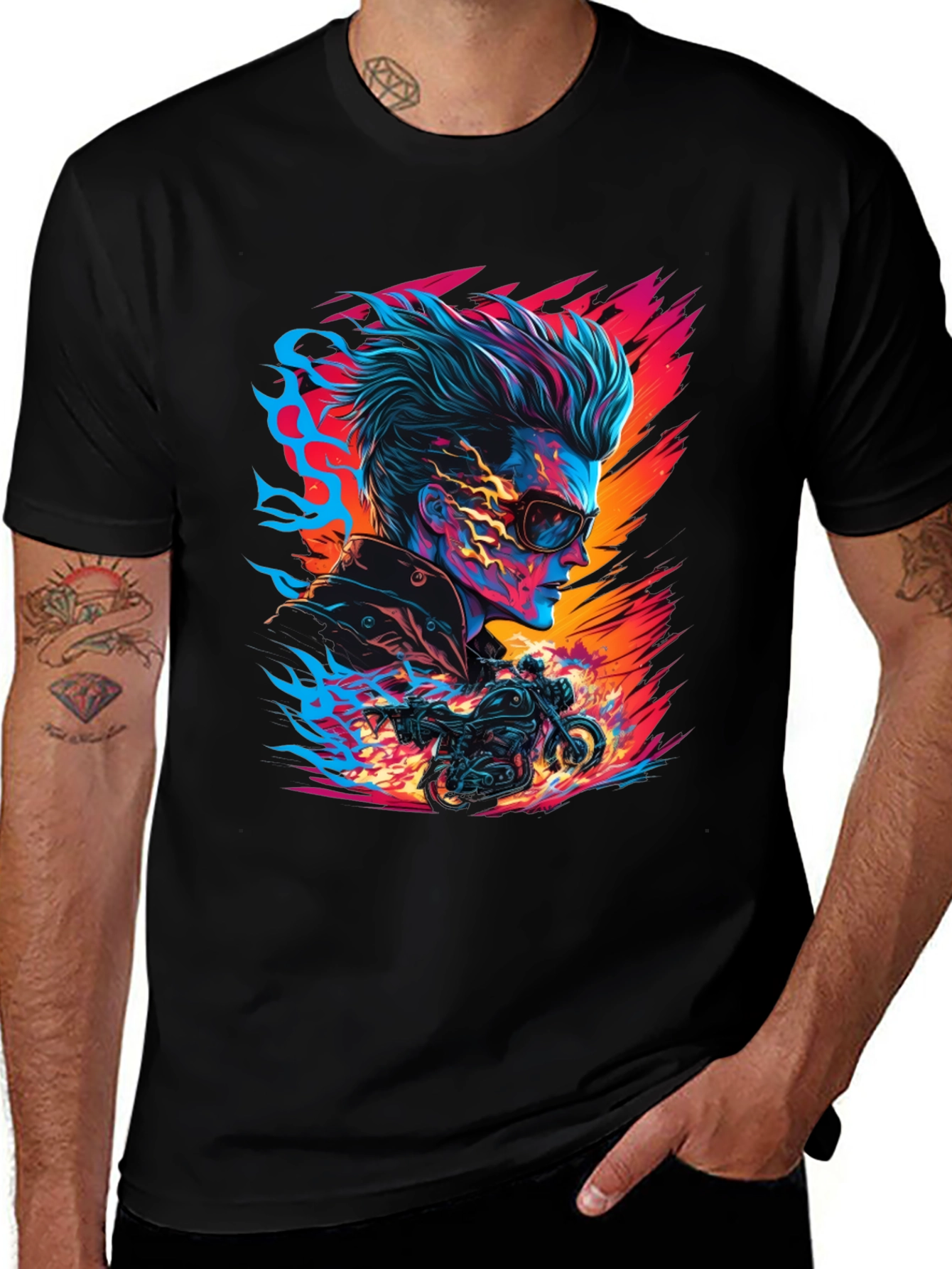 Variant 8 of Cool Biker Graphic T-Shirt