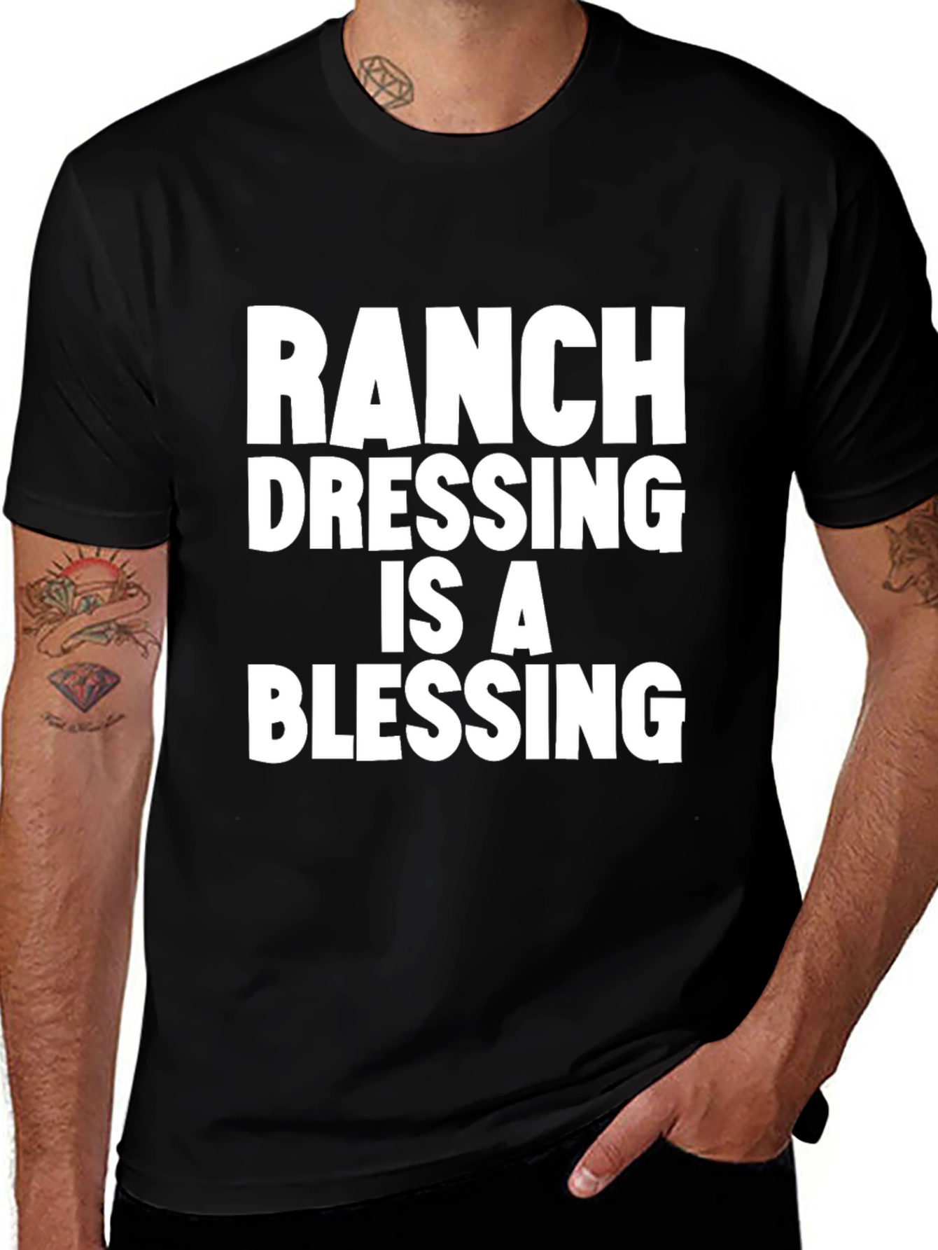 Variant 13 of Ranch Dressing Is A Blessing T-Shirt - Black