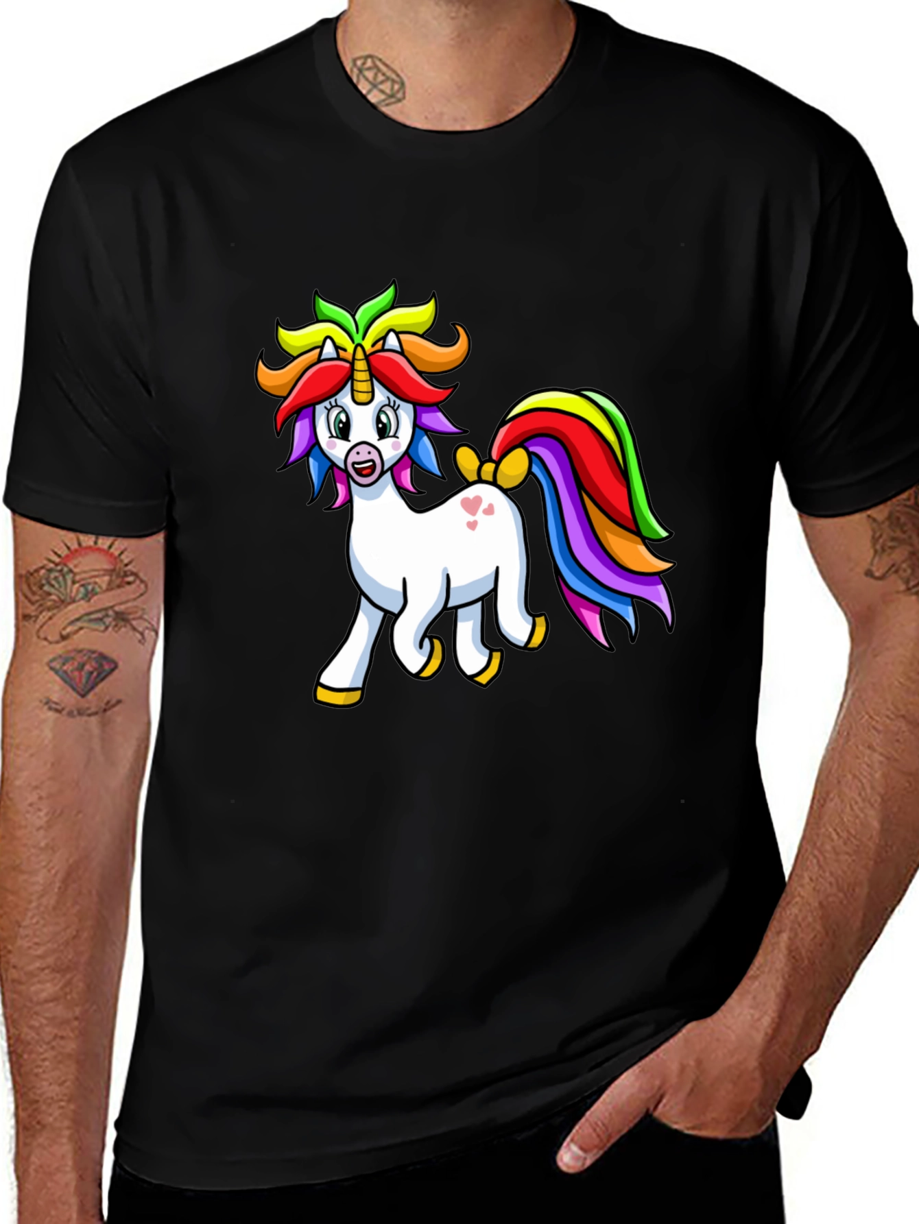 Variant 9 of Unicorn Graphic Tee - Black Cotton T-Shirt
