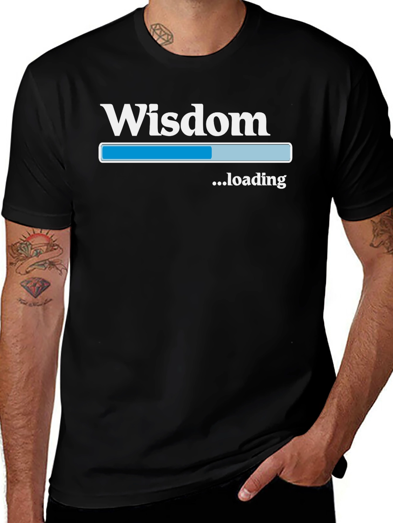 Variant 23 of Wisdom Loading Black T-Shirt