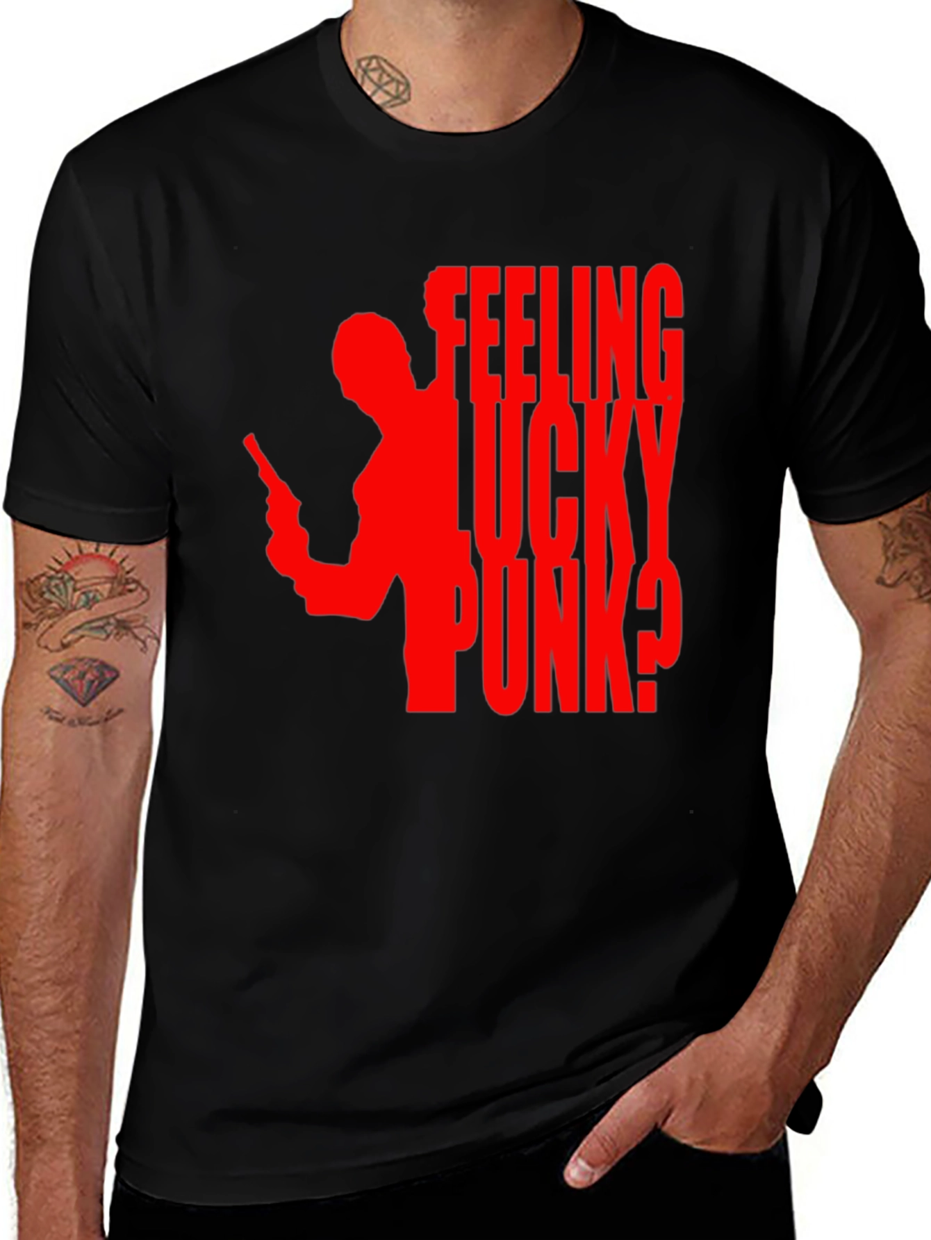 Variant 16 of Feeling Lucky Punk Black T-Shirt