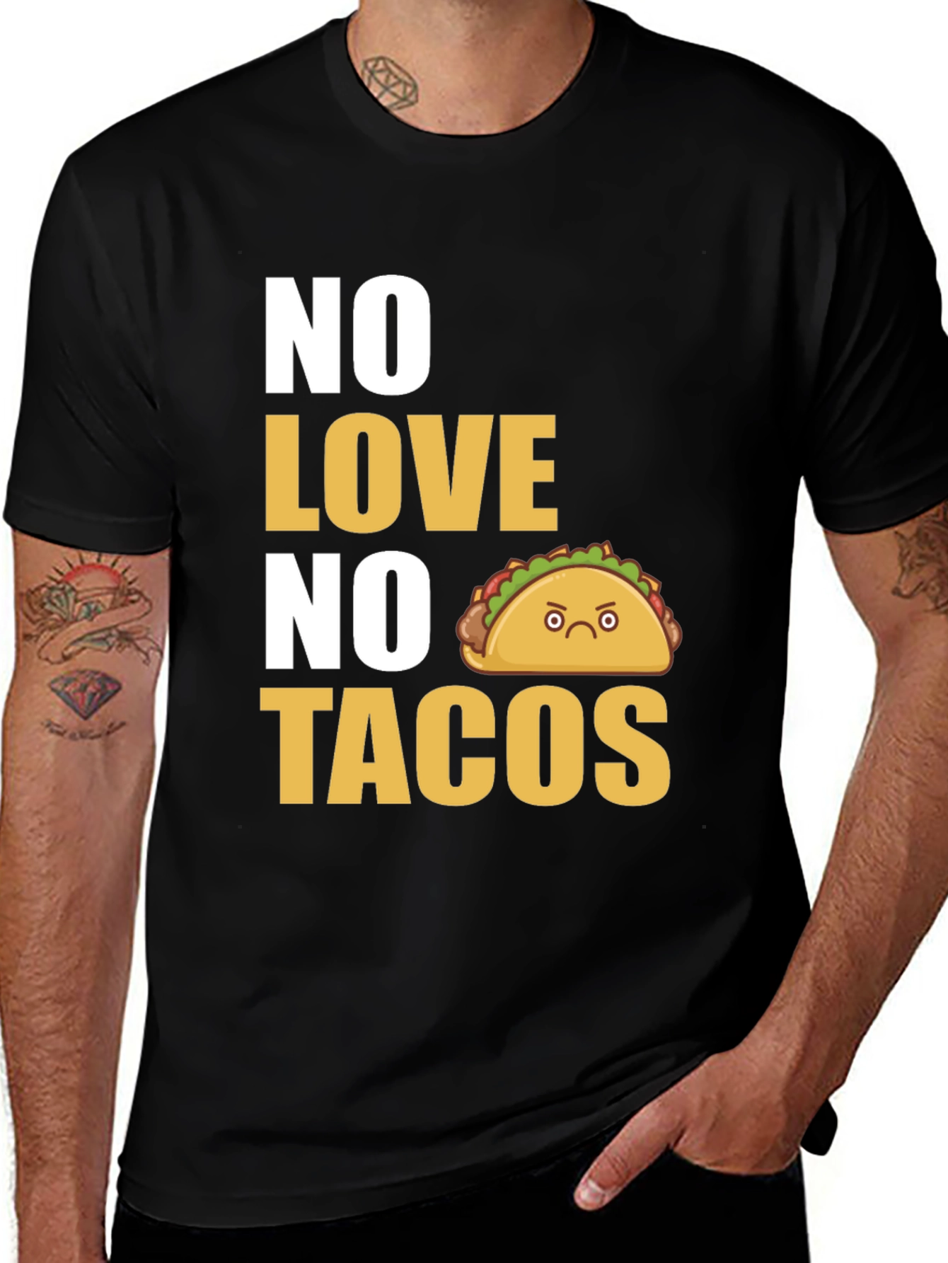 Variant 19 of Funny "No Love No Tacos" Graphic T-Shirt