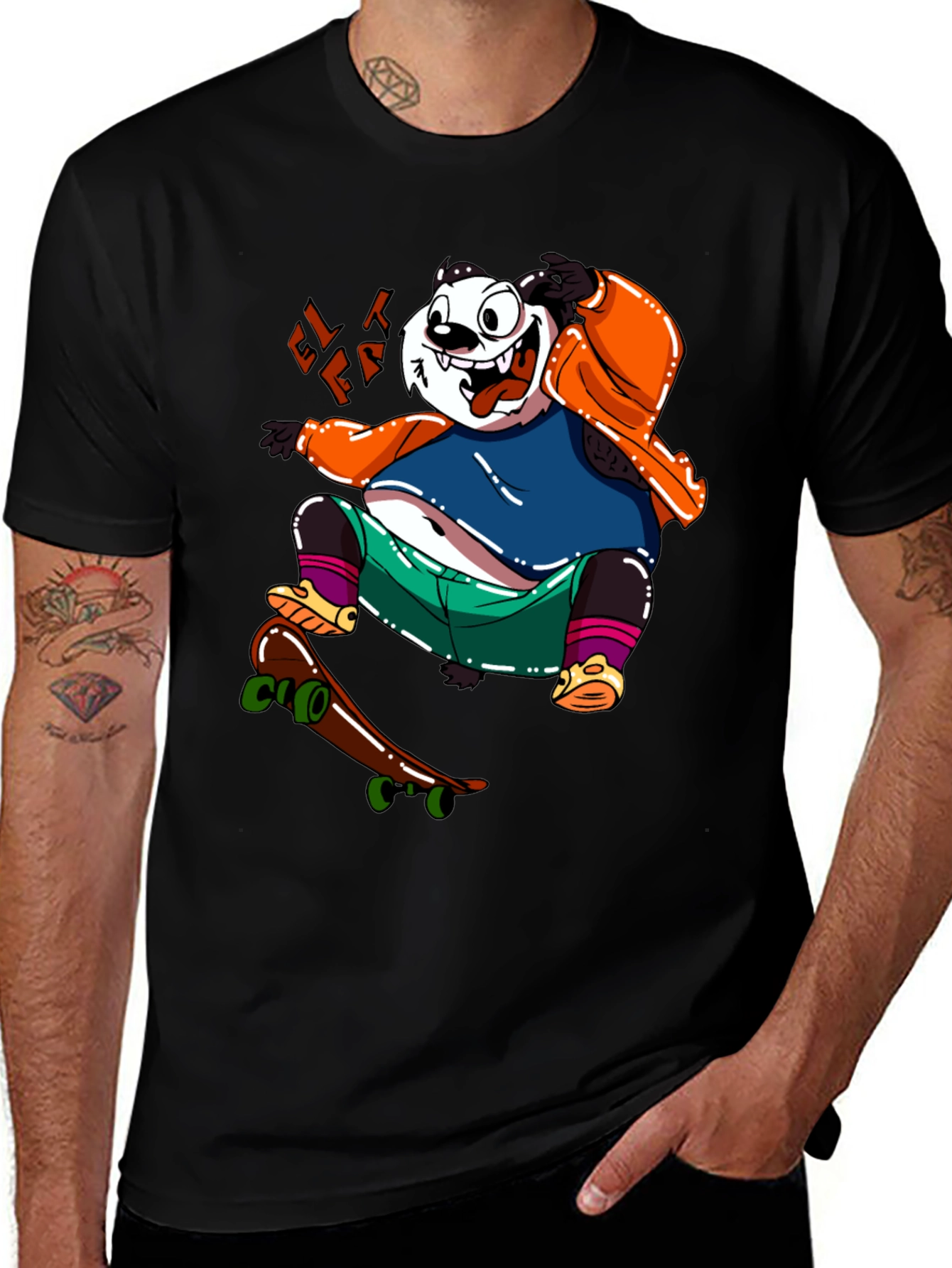 Skateboarding Panda Graphic Tee - Cool & Casual