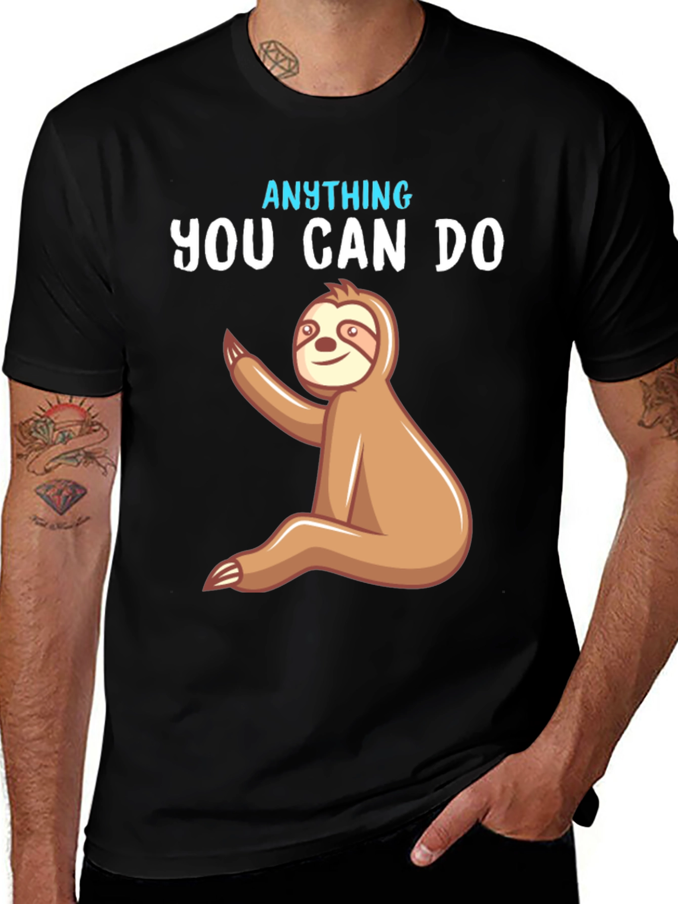 Variant 8 of Funny Sloth "Anything You Can Do" Graphic T-Shirt