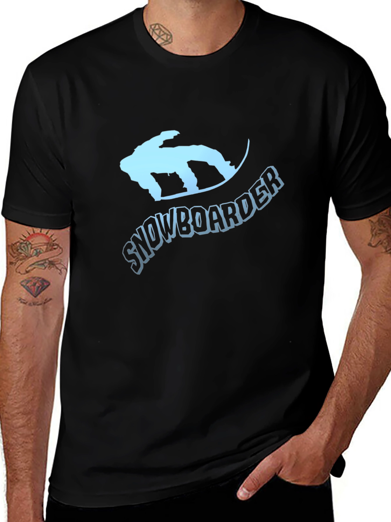 Variant 22 of Snowboarder Graphic T-Shirt - Black