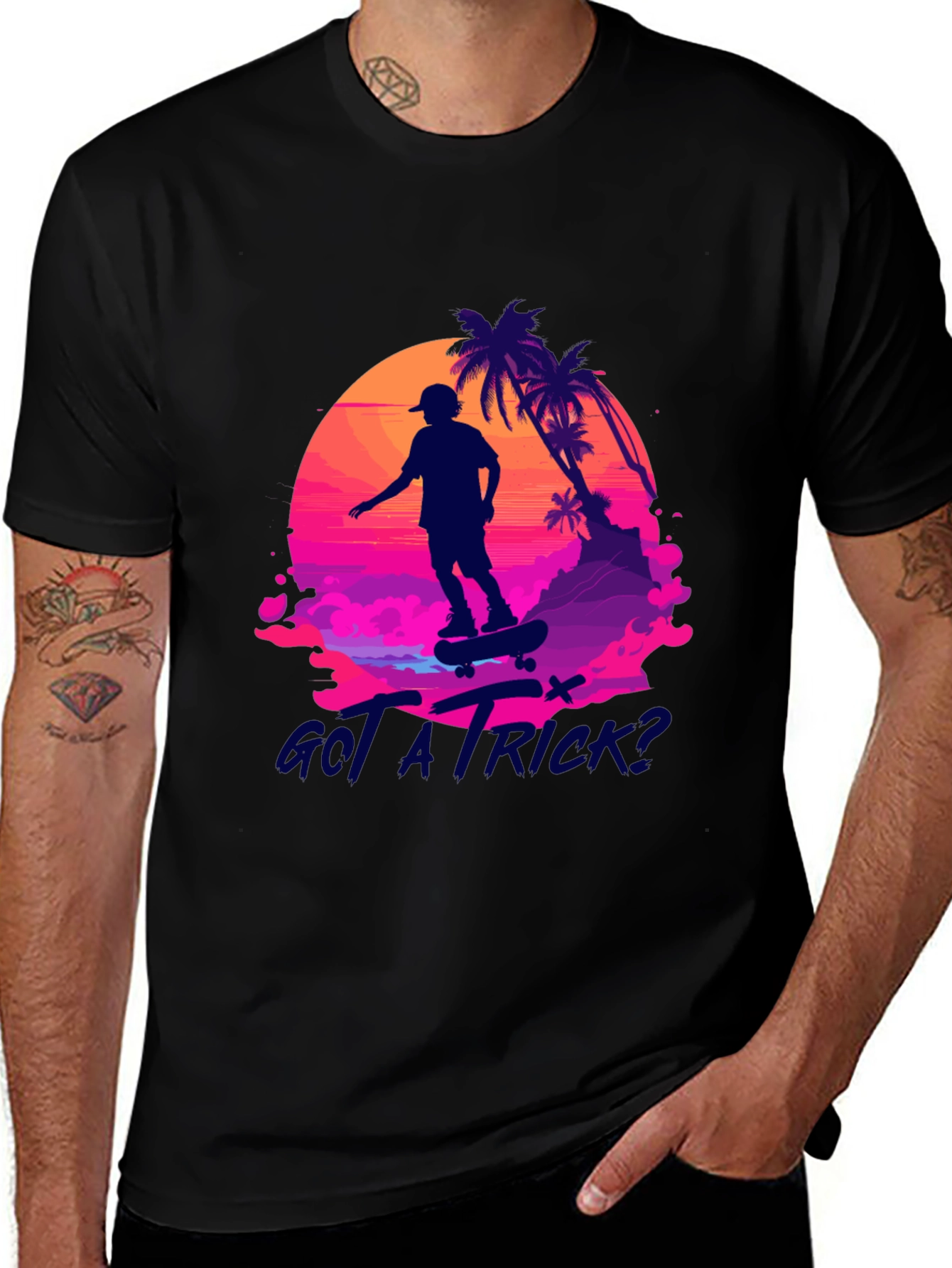 Variant 13 of Skateboarder T-Shirt - Sunset Graphic Tee