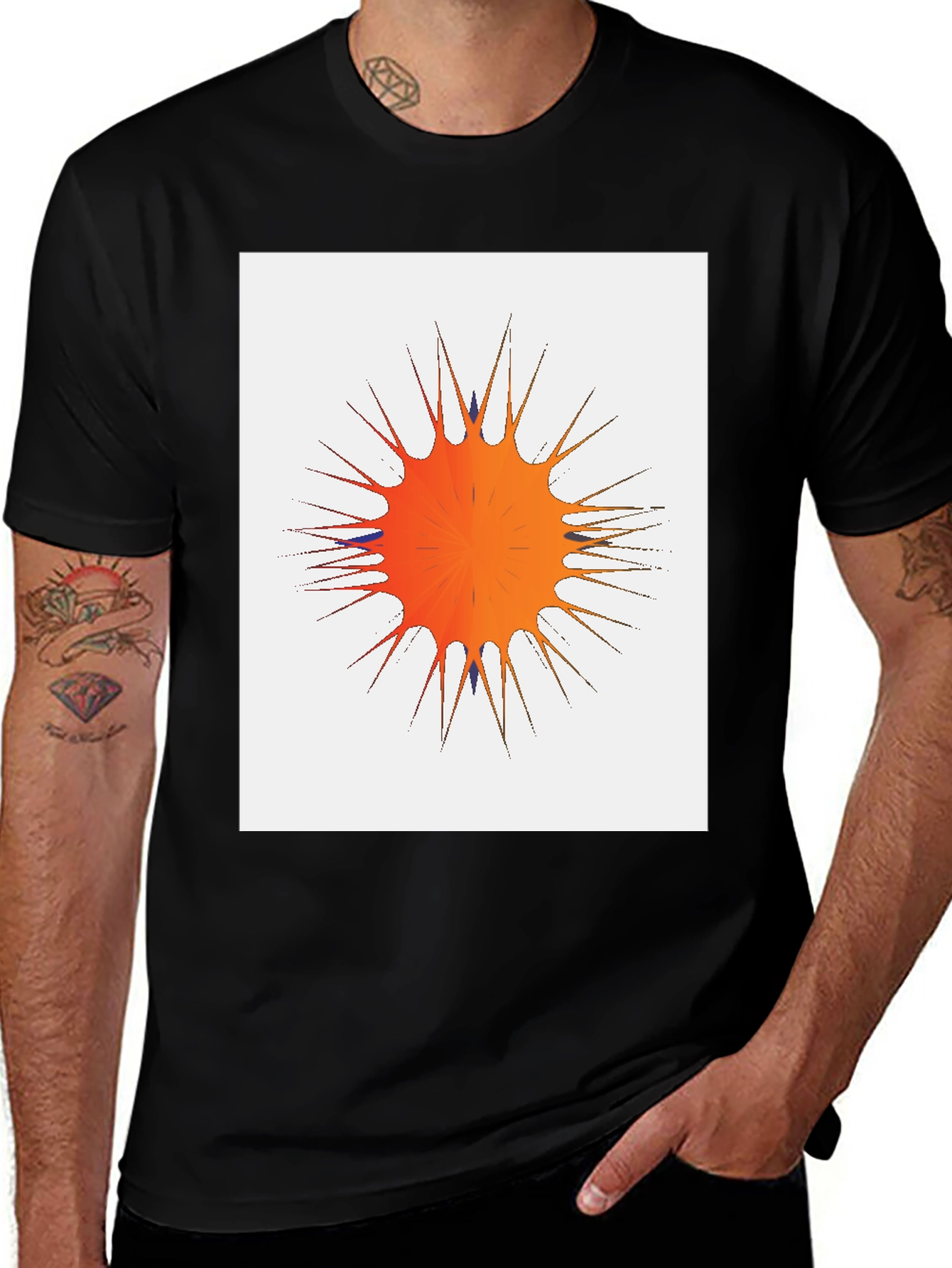 Variant 15 of Abstract Burst Tee - Stylish Black Cotton T-Shirt