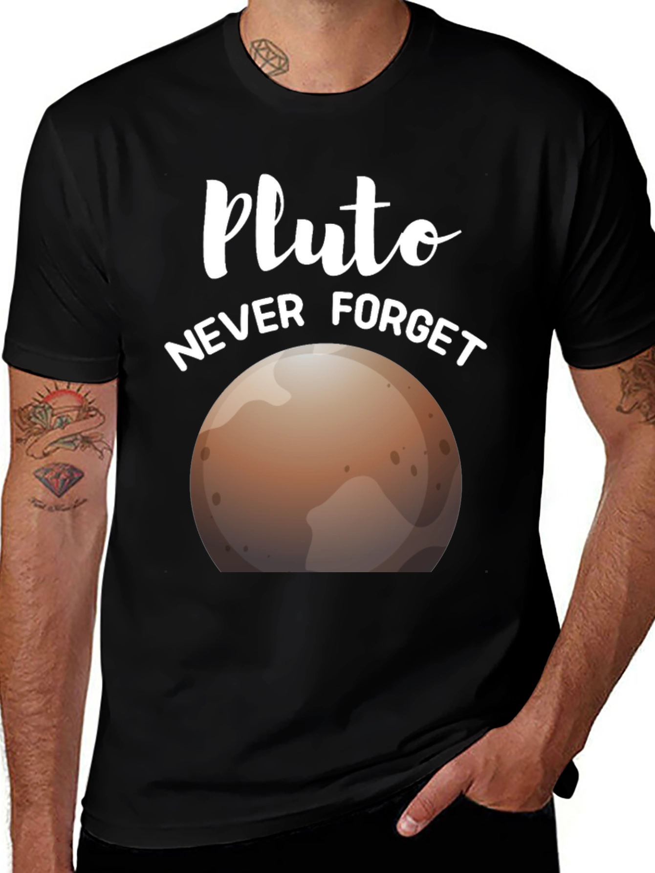 Variant 7 of Pluto Never Forget Graphic Tee - Astronomy Shirt