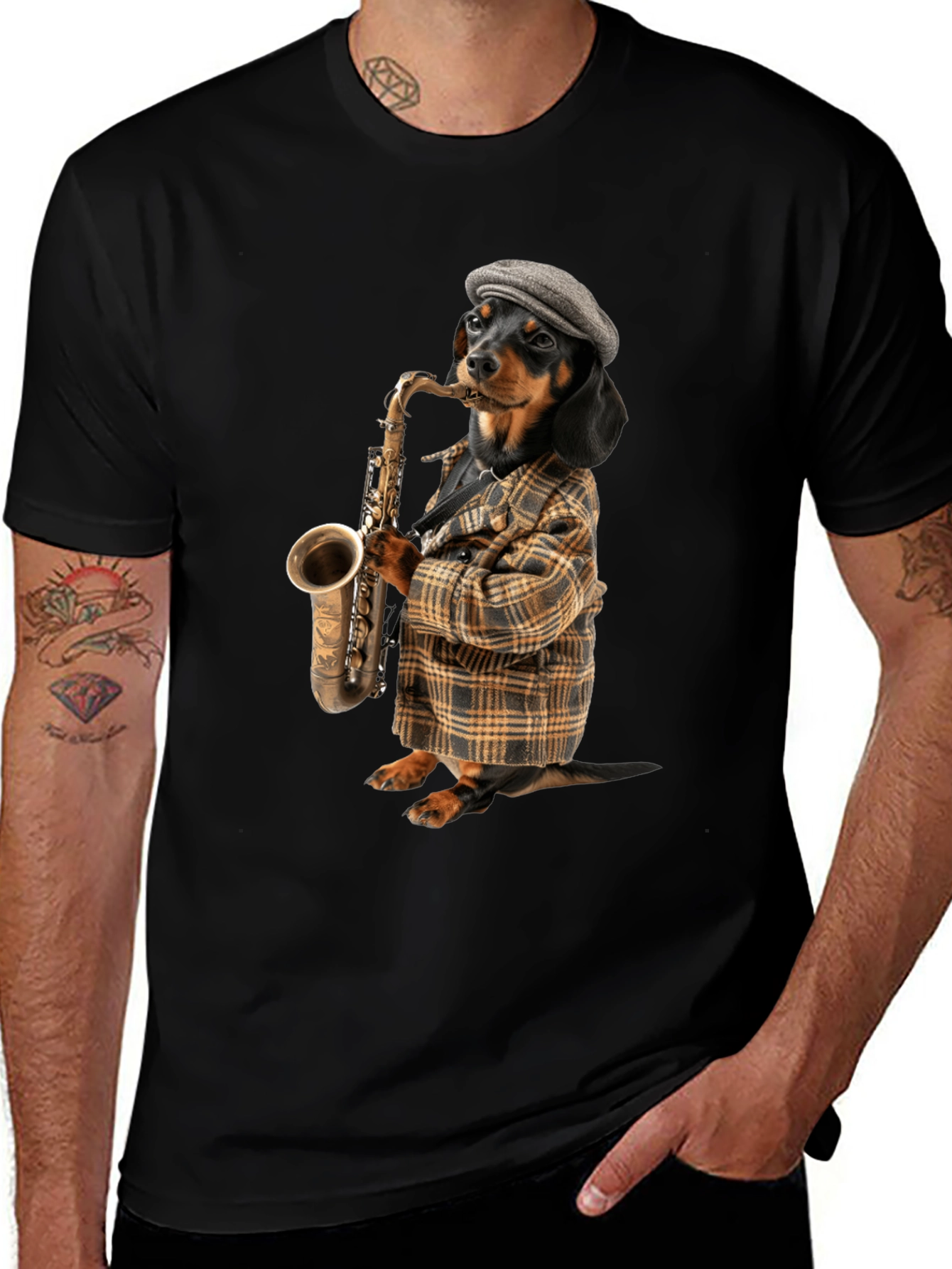 Variant 6 of Dachshund Saxophone T-Shirt