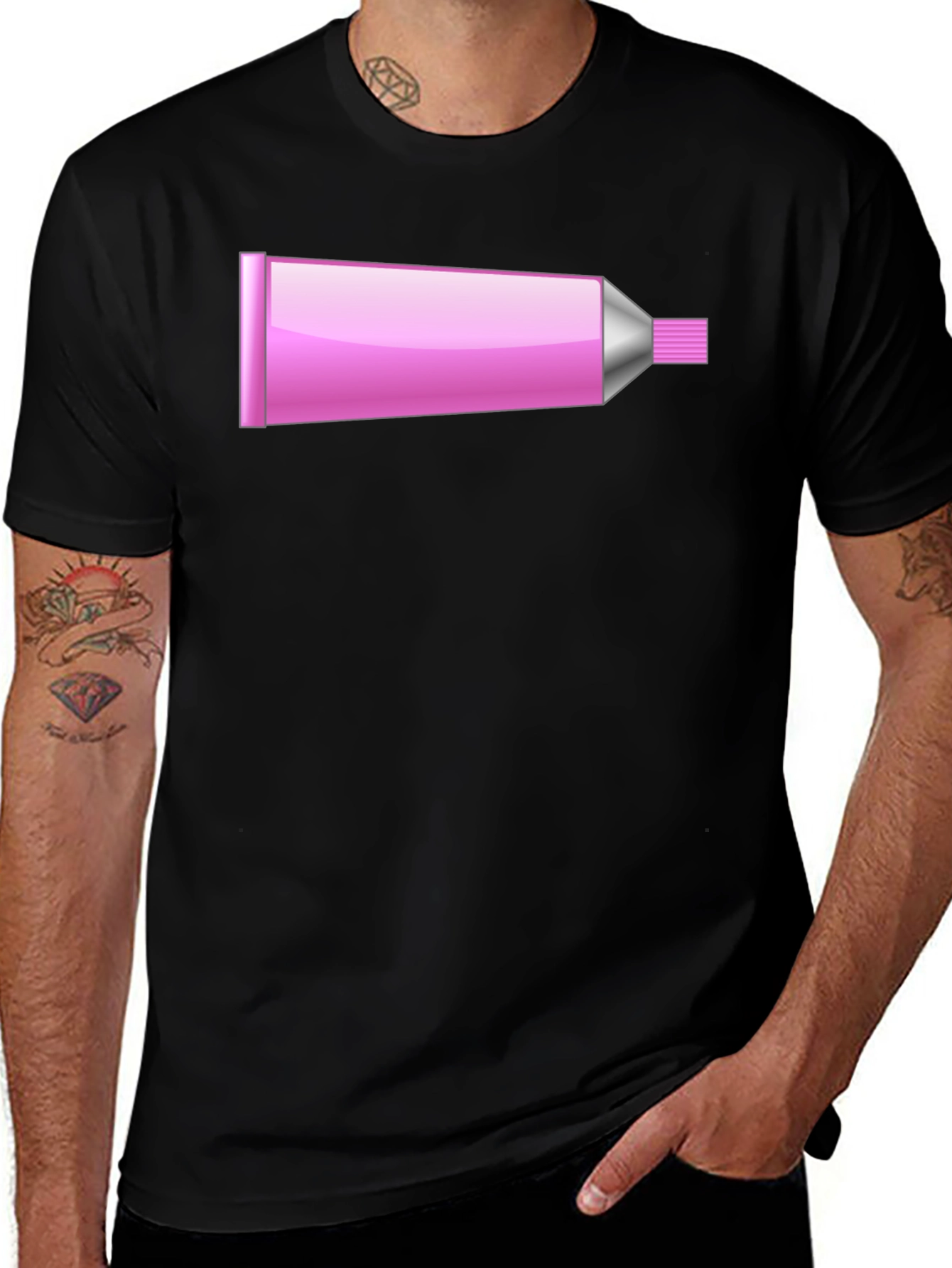Variant 17 of Pink Tube Graphic T-Shirt - Novelty Design