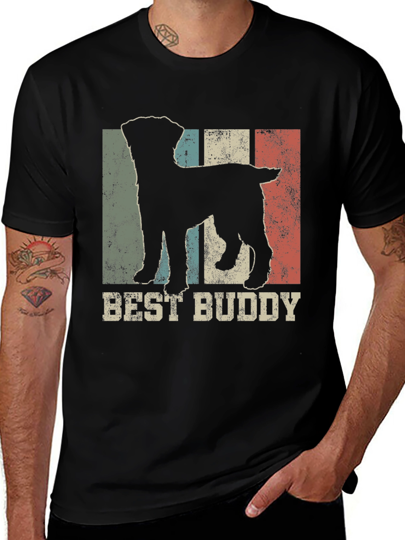 Variant 21 of Best Buddy Dog Silhouette Men's T-Shirt