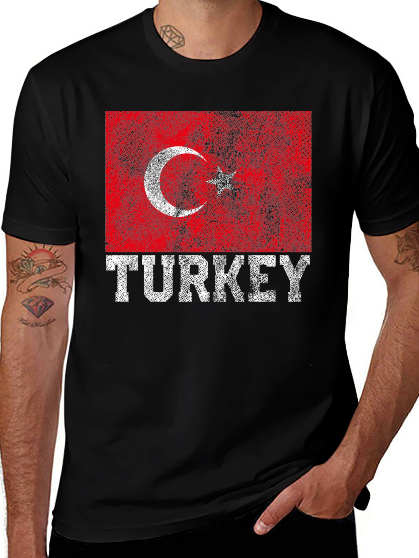 Variant 4 of Turkey Flag T-Shirt - Distressed Graphic Tee
