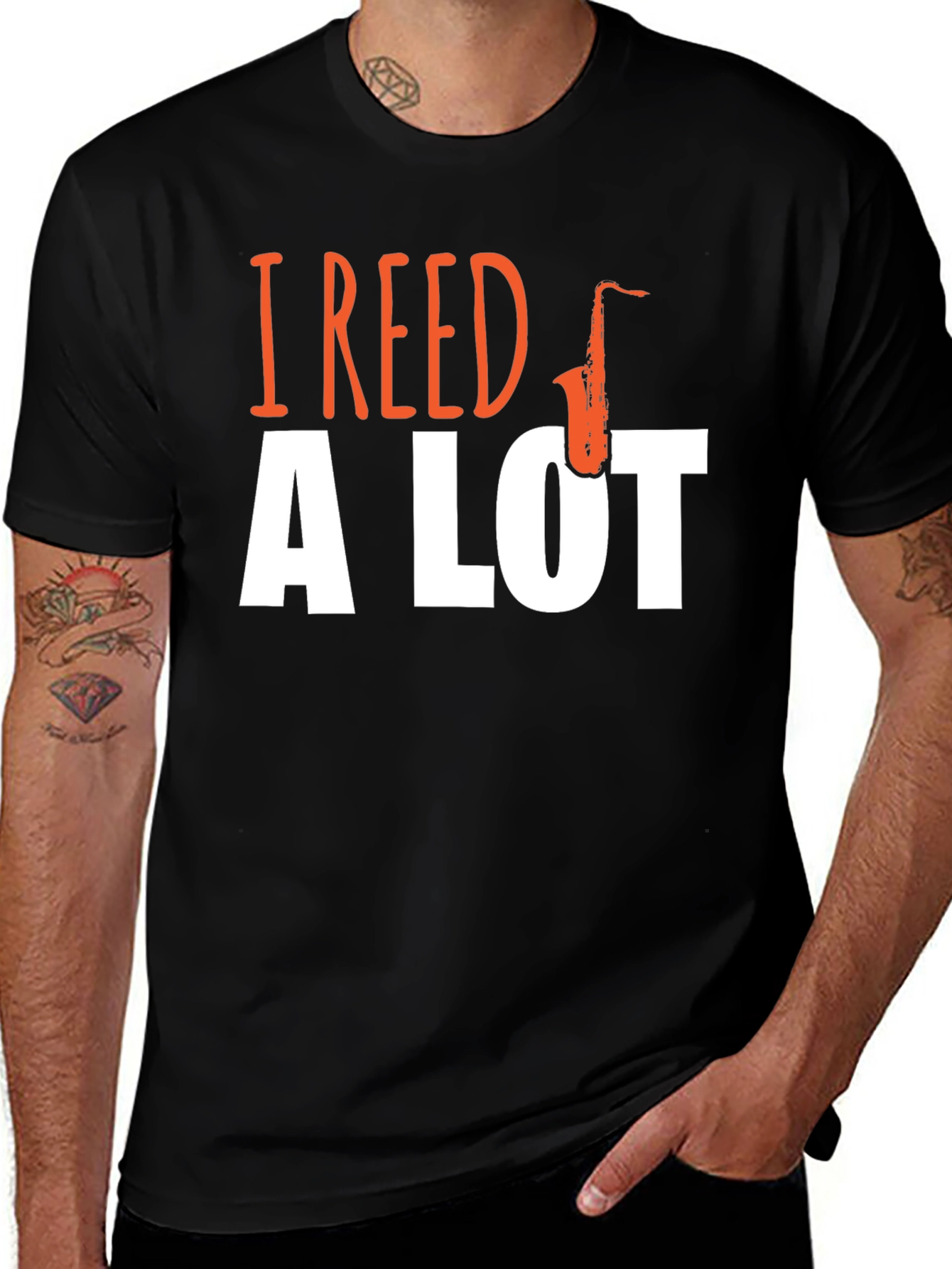 Variant 17 of I Reed A Lot Saxophone Graphic T-Shirt