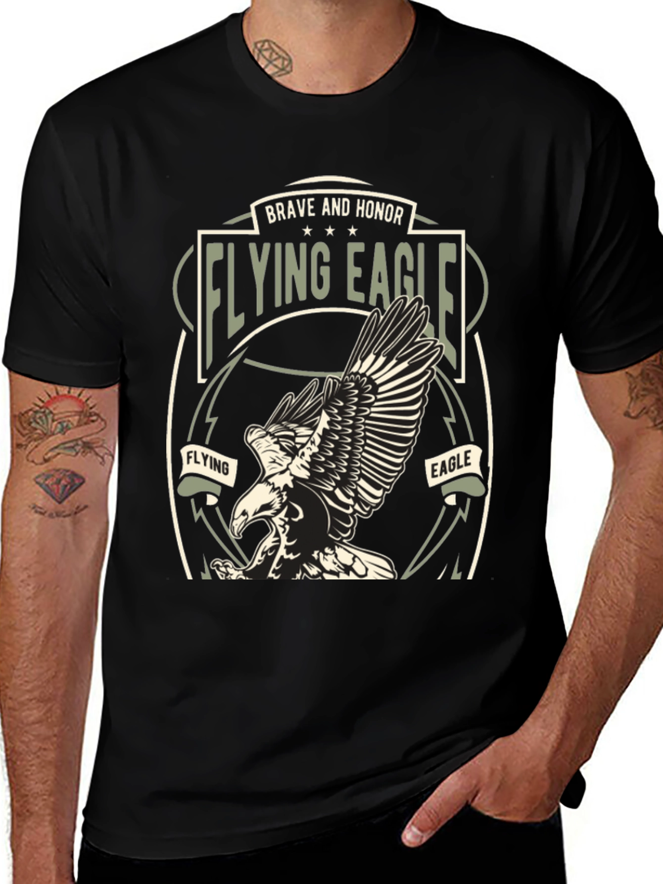 Variant 21 of Flying Eagle T-Shirt - Brave and Honor Design