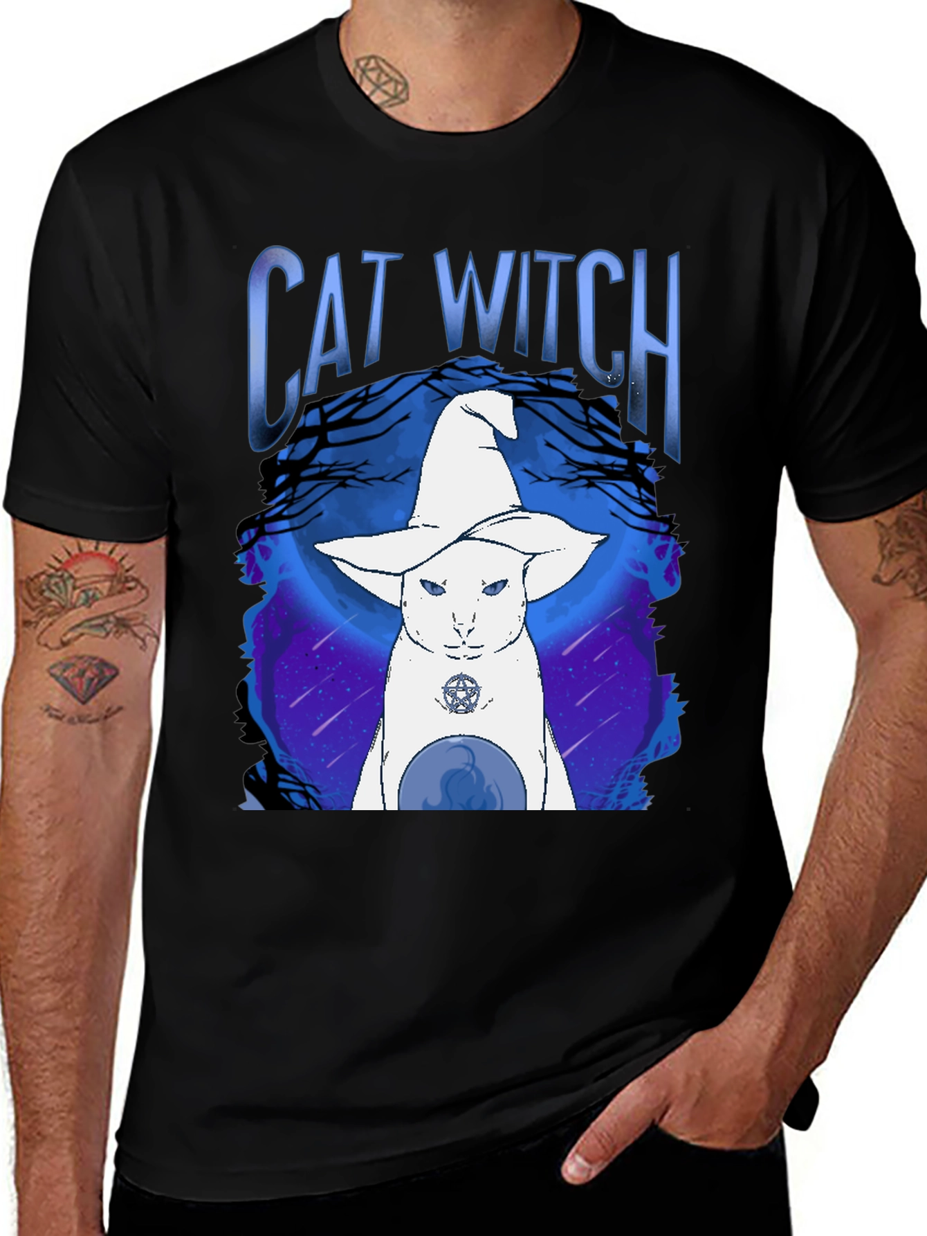 Cat Witch T-Shirt - Halloween Style