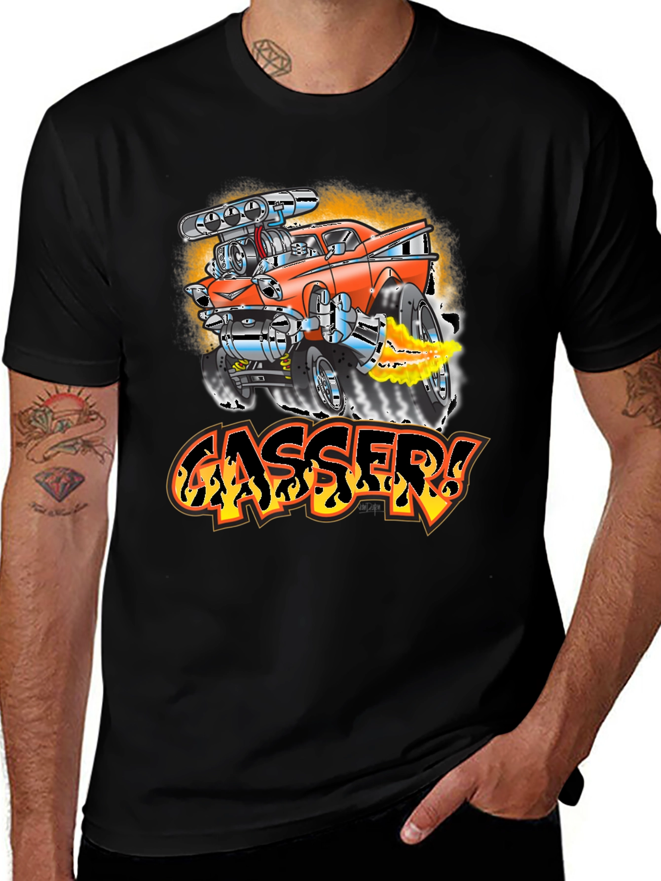 Gasser Hot Rod Car Graphic T-Shirt