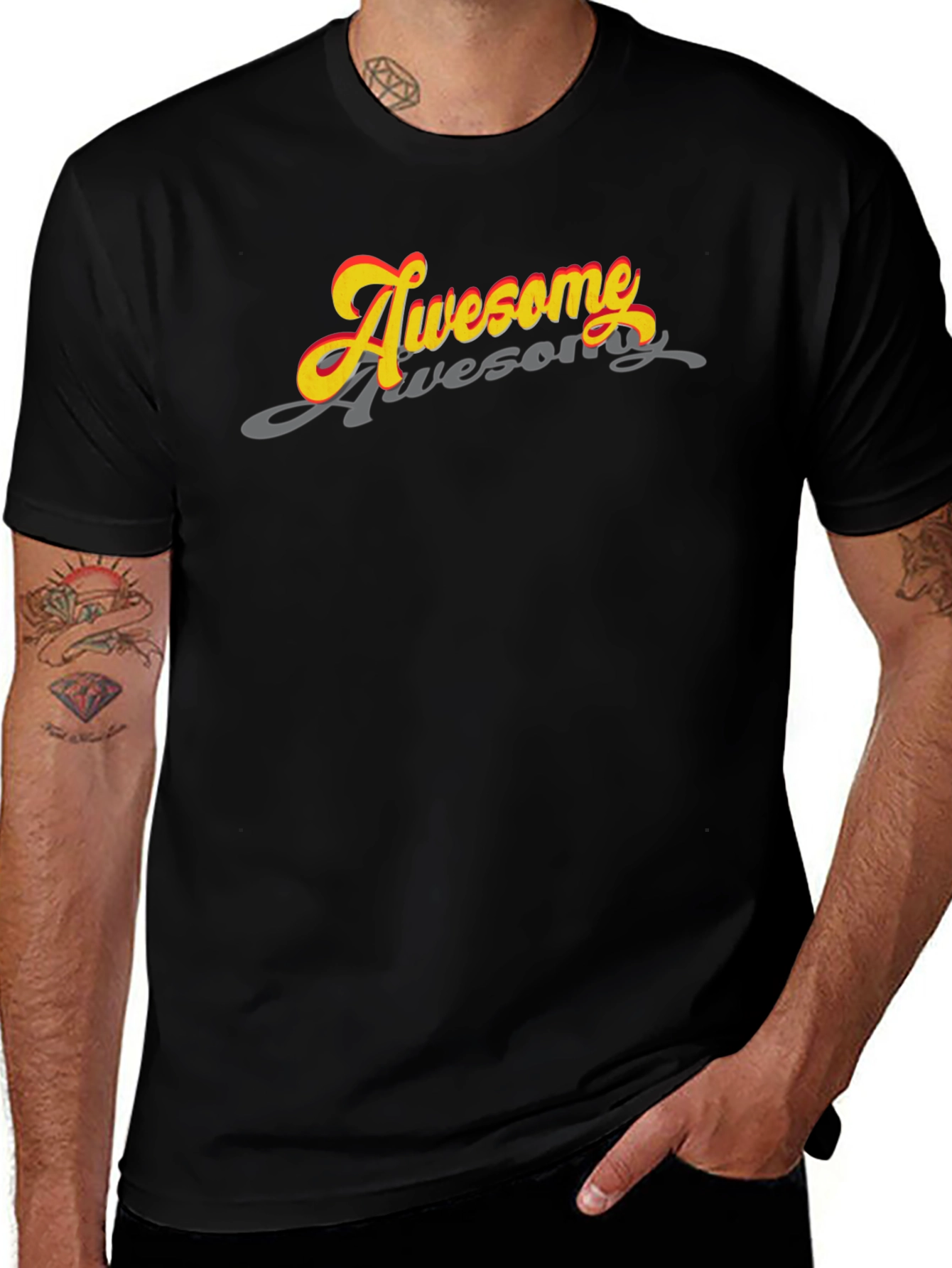 Variant 2 of Awesome Retro Graphic Tee - Black