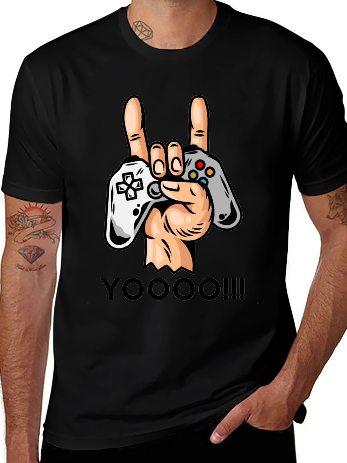 Variant 13 of Gamer's Rock On T-Shirt - Controller Graphic Tee