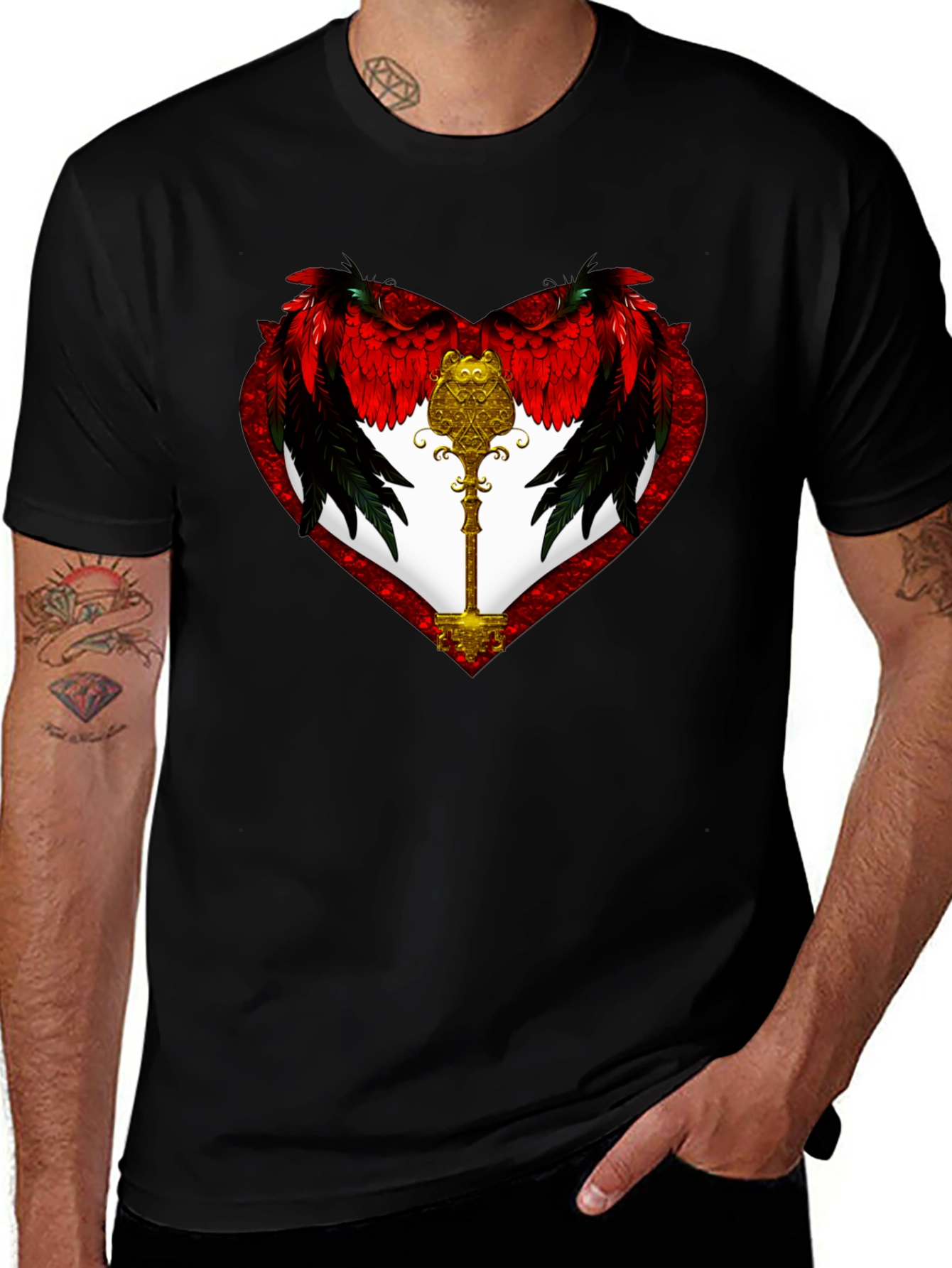 Variant 15 of Winged Heart & Key Graphic T-Shirt