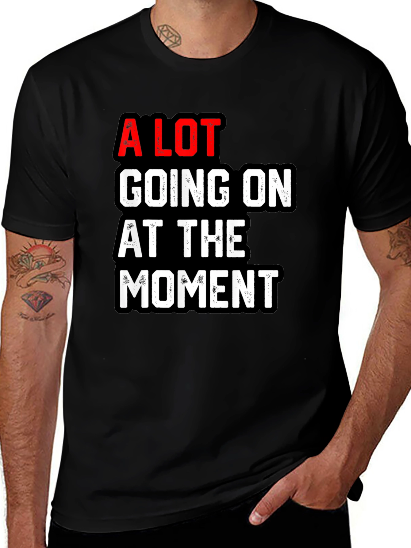 Variant 6 of A Lot Going on T-Shirt - Black Graphic Tee