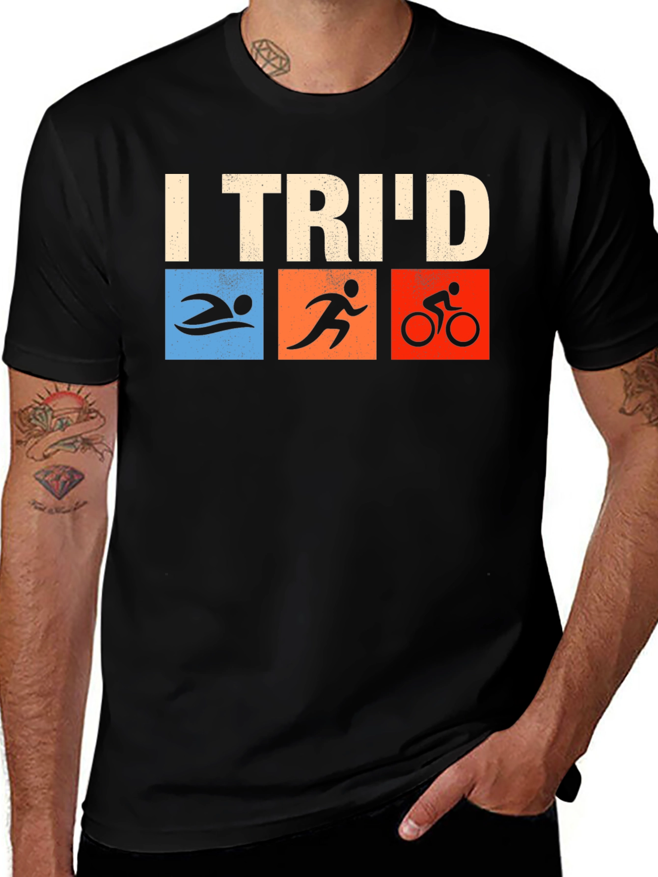 Variant 27 of I TRI'd T-Shirt - Triathlon Design