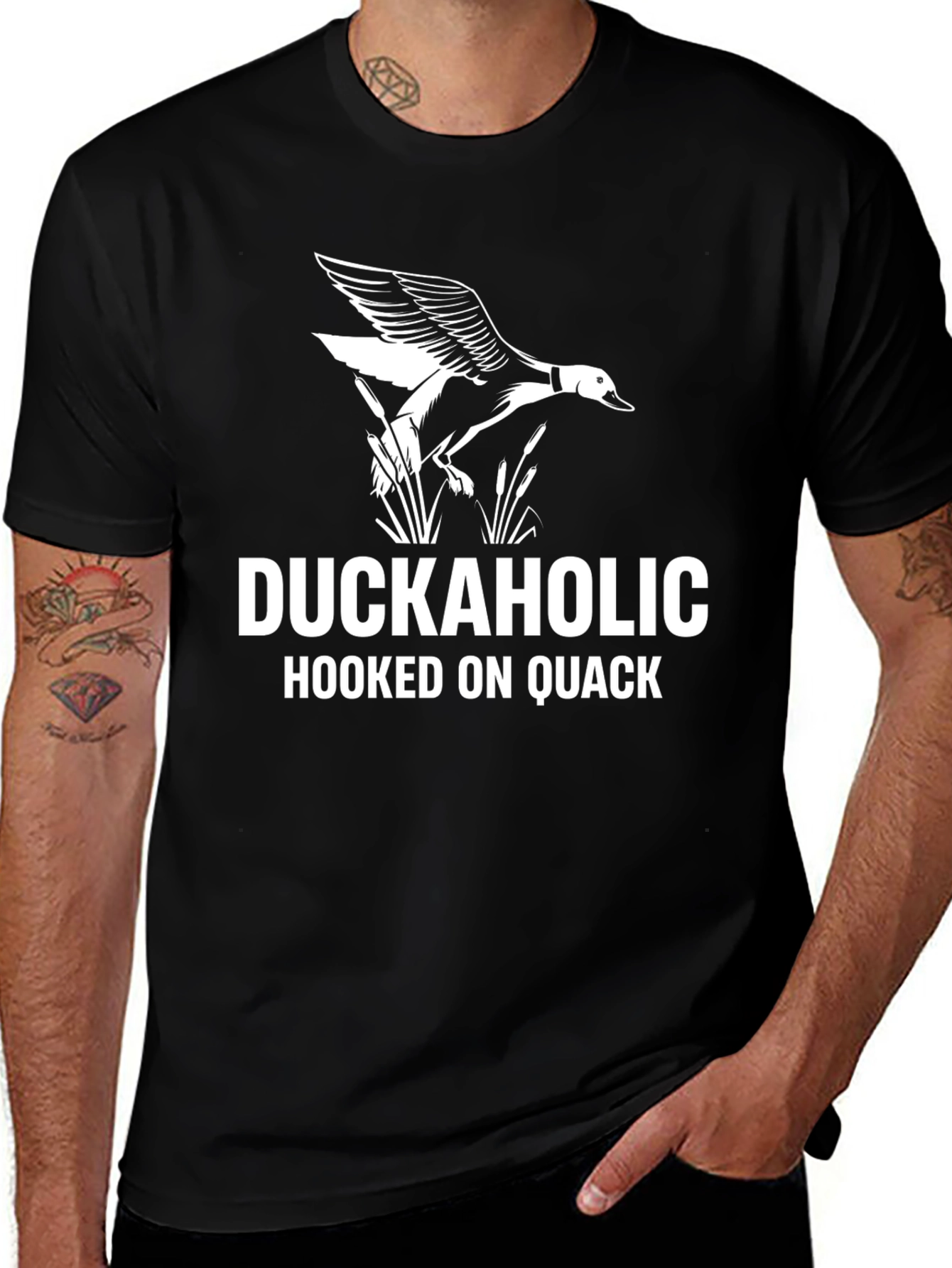 Duckaholic T-Shirt: Hooked on Quack, Mens