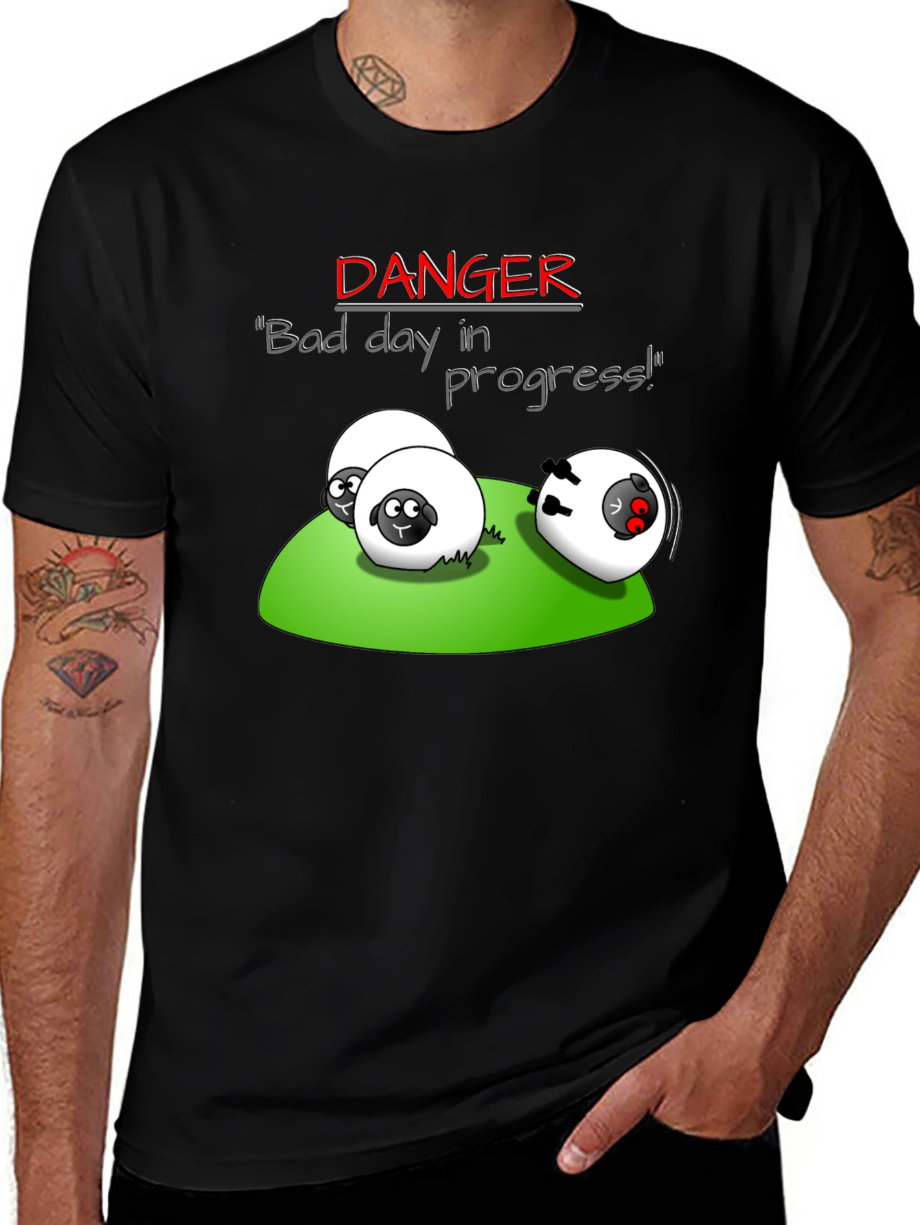 Variant 26 of Danger Bad Day Sheep T-Shirt