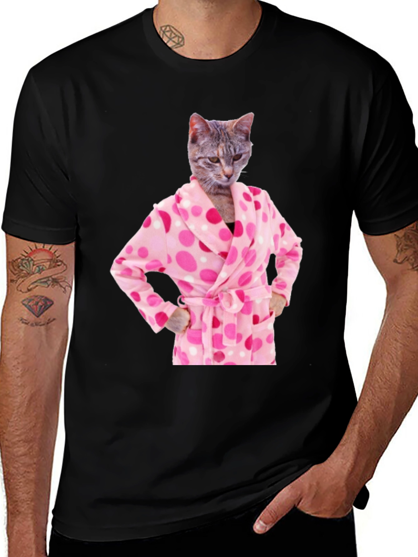 Variant 30 of Cat in Robe Funny Graphic T-Shirt
