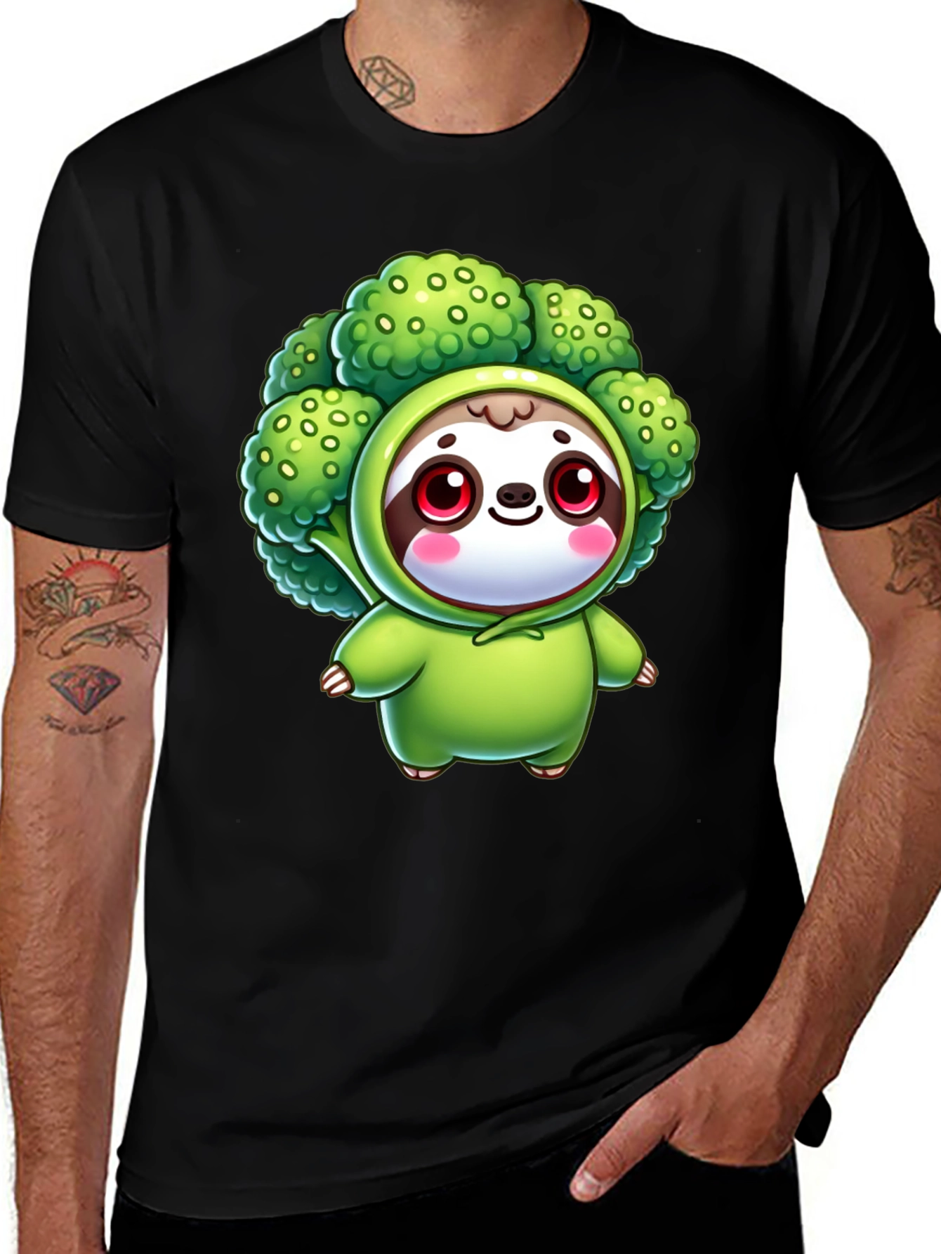 Variant 29 of Broccoli Sloth Graphic T-Shirt