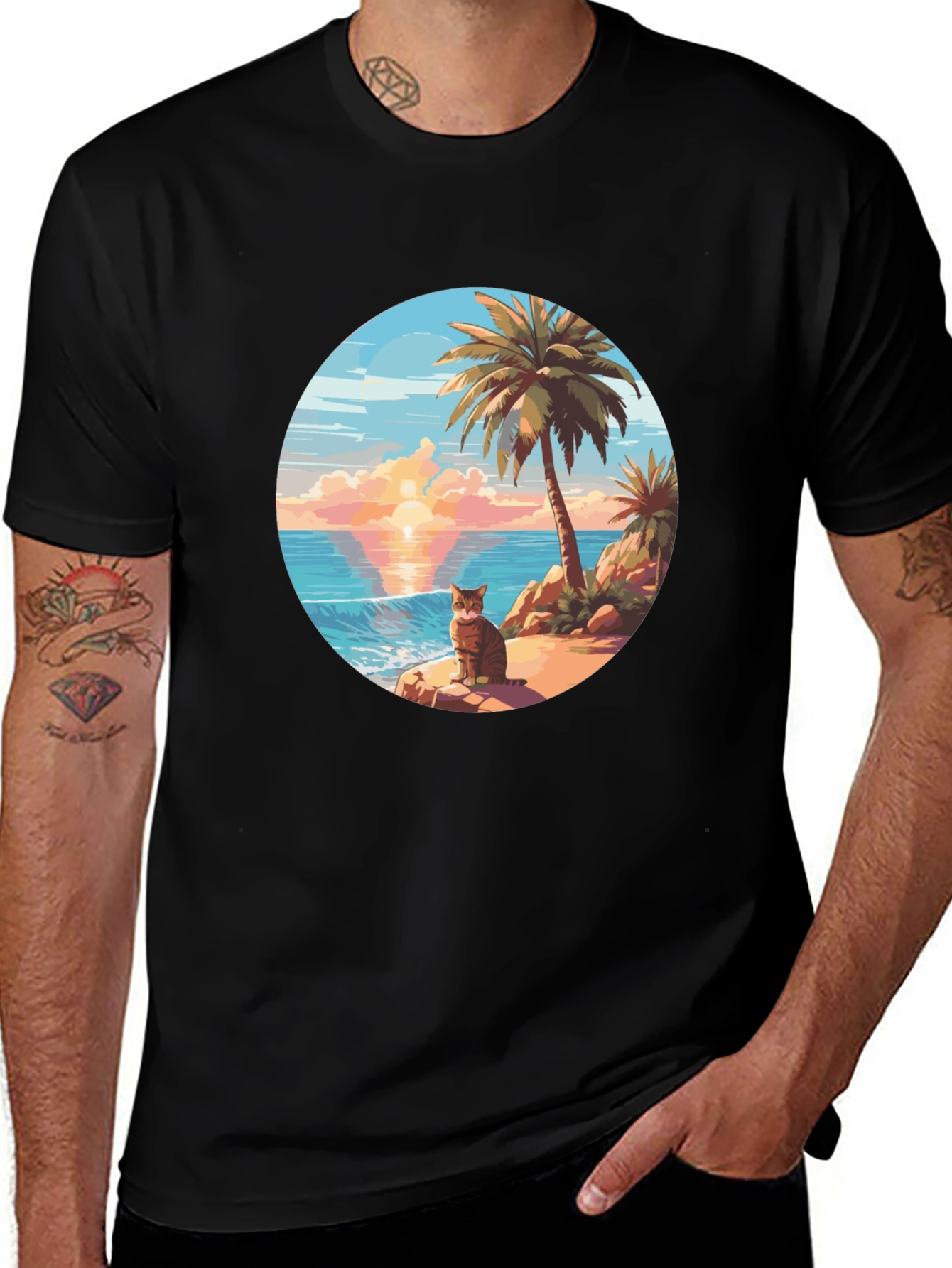 Variant 25 of Tropical Cat Beach T-Shirt