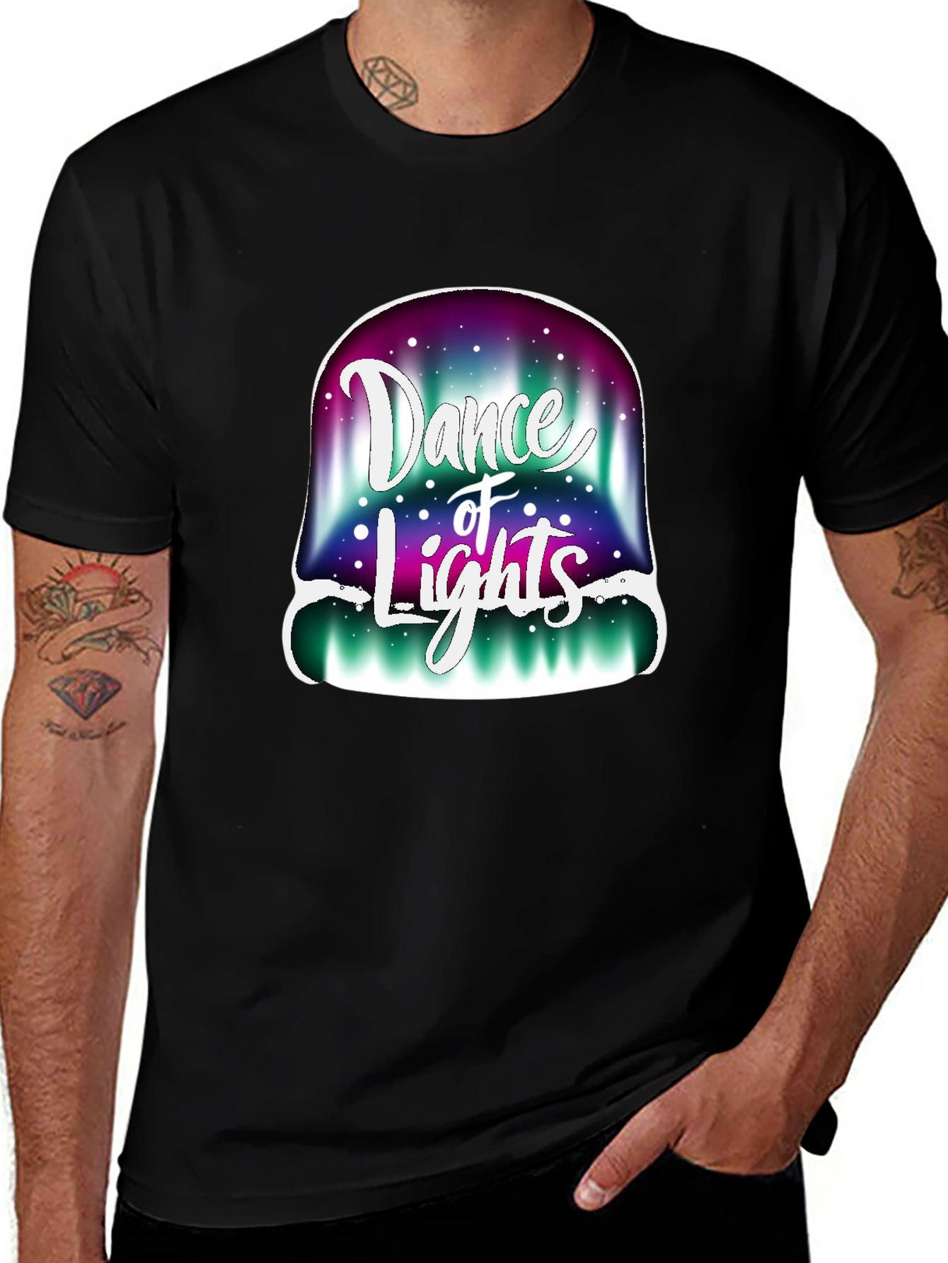 Variant 21 of Dance of Lights Graphic T-Shirt - Aurora Borealis Design