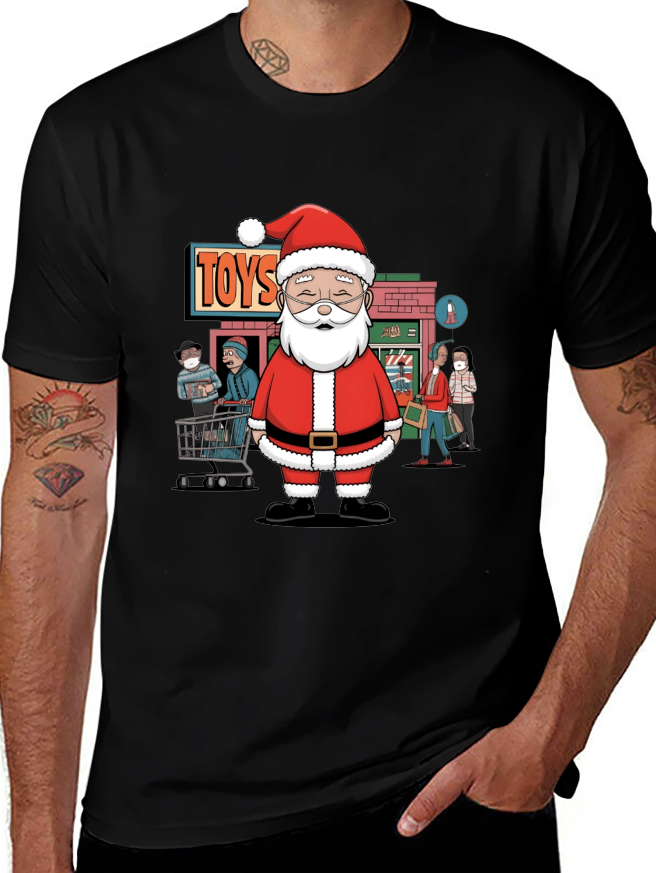 Santa Toyshop T-Shirt - Holiday Shopping Tee