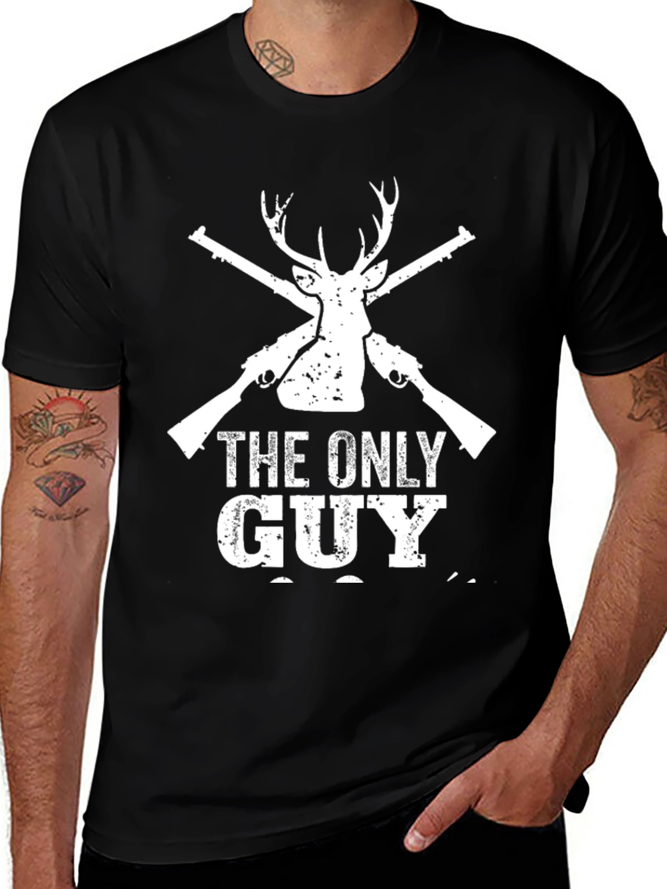 Variant 14 of The Only Guy Deer Hunter Graphic Tee