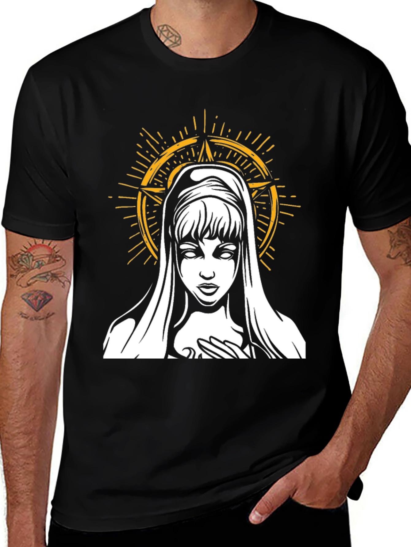 Variant 26 of Virgin Mary Graphic Tee - Dark Aesthetic T-Shirt