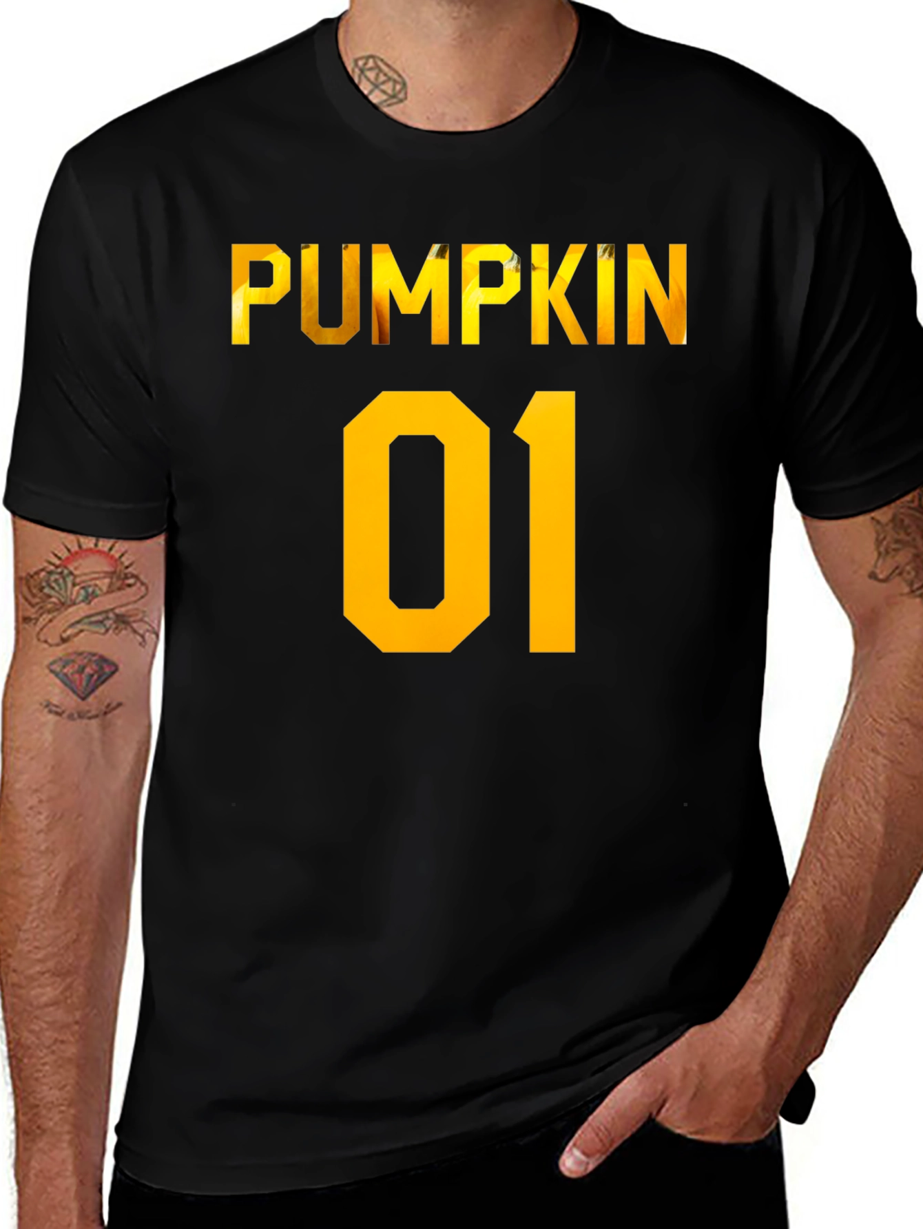 Pumpkin 01 Black Graphic T-Shirt