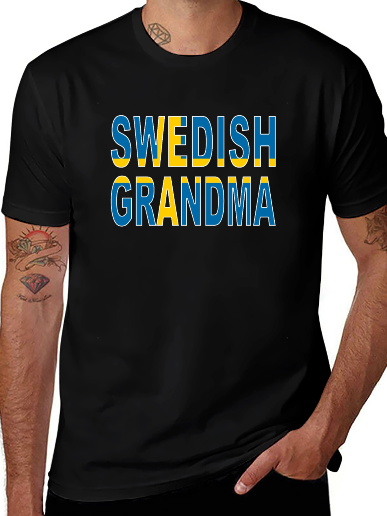 Swedish Grandma T-Shirt Black Cotton