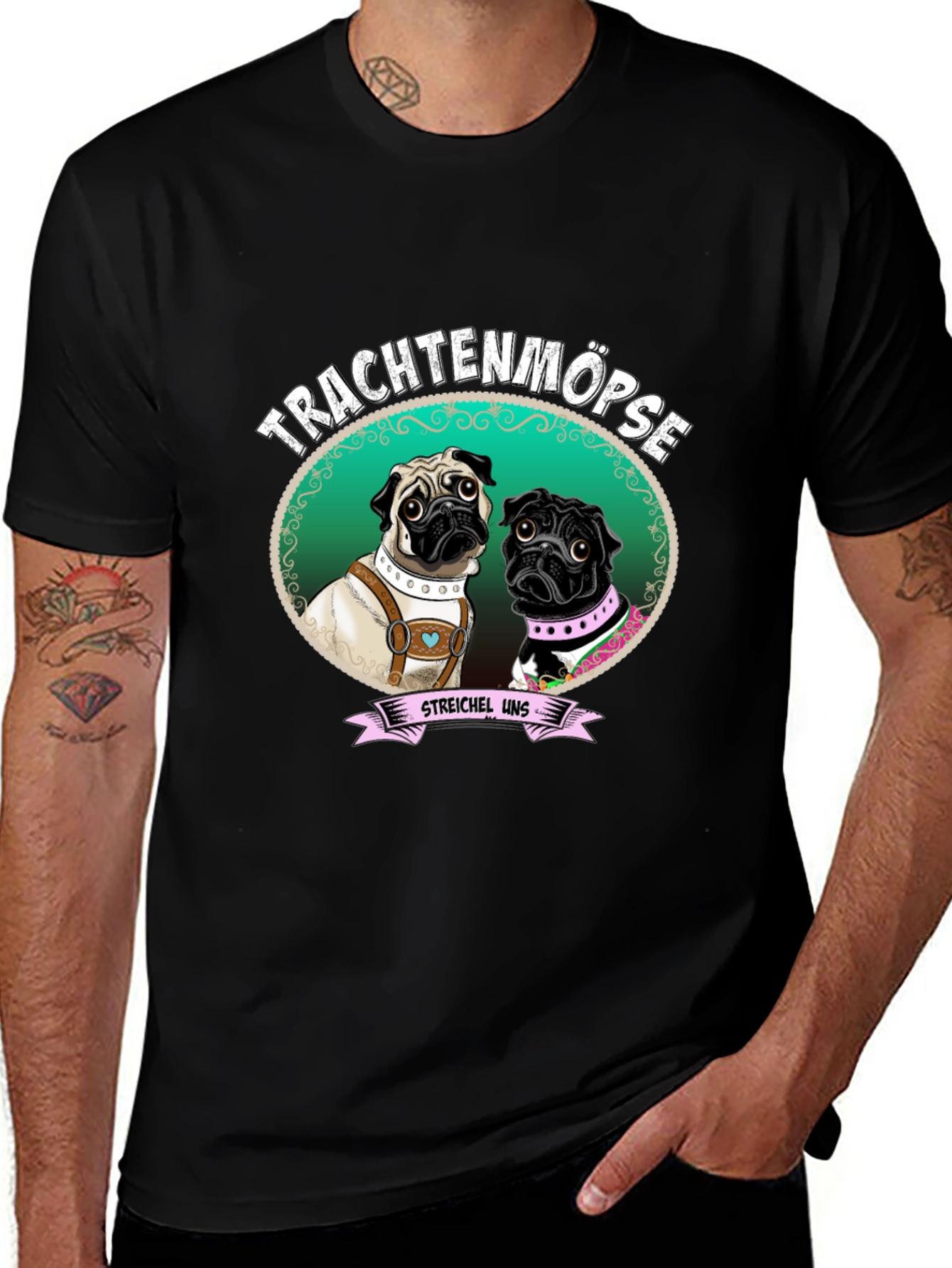 Variant 9 of Trachtenmöpse Pug T-Shirt