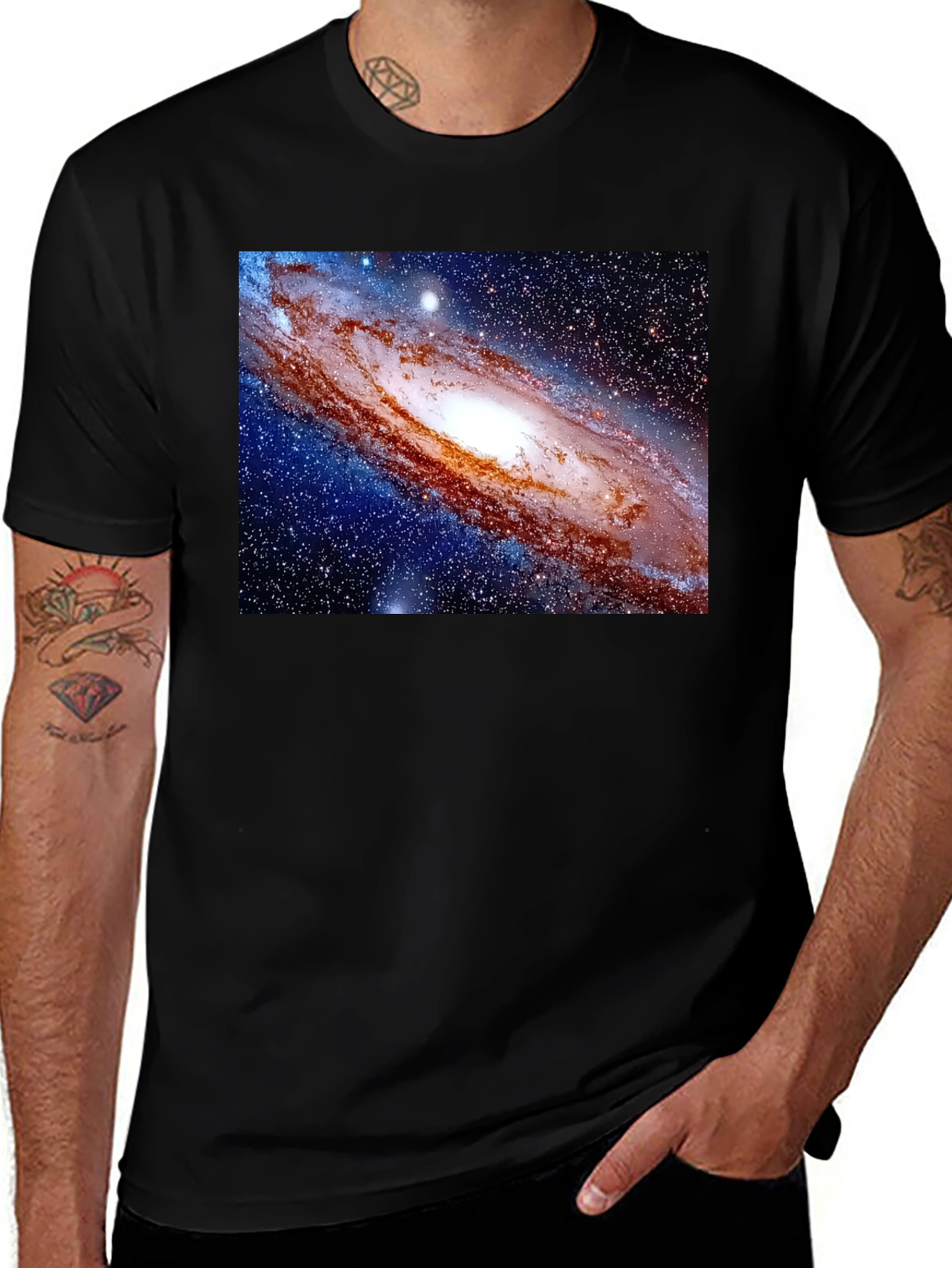 Variant 27 of Galaxy Graphic T-Shirt - Men's Black Tee