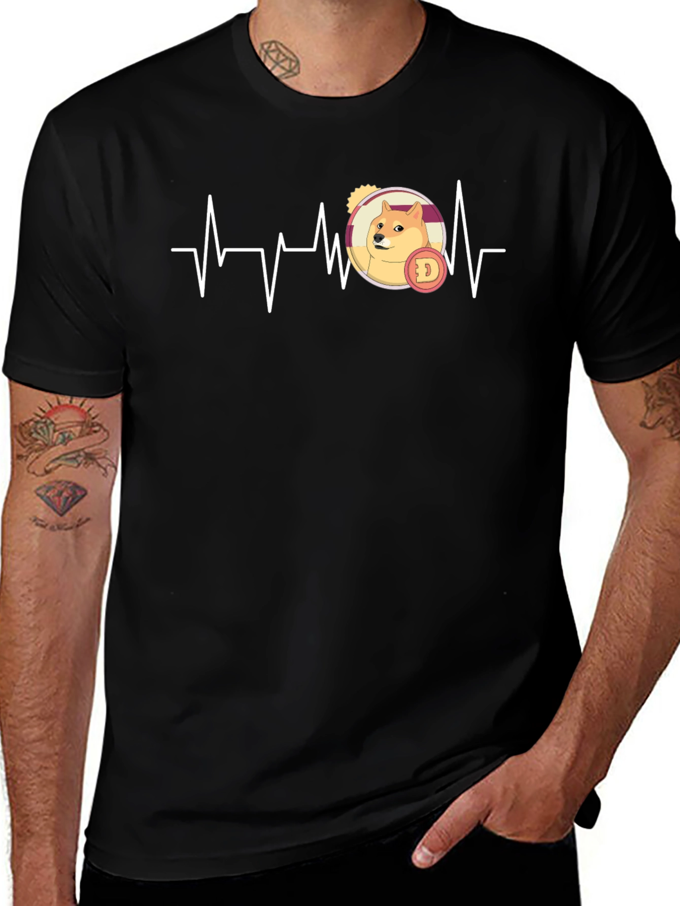 Doge Heartbeat T-Shirt - Crypto Lover Tee