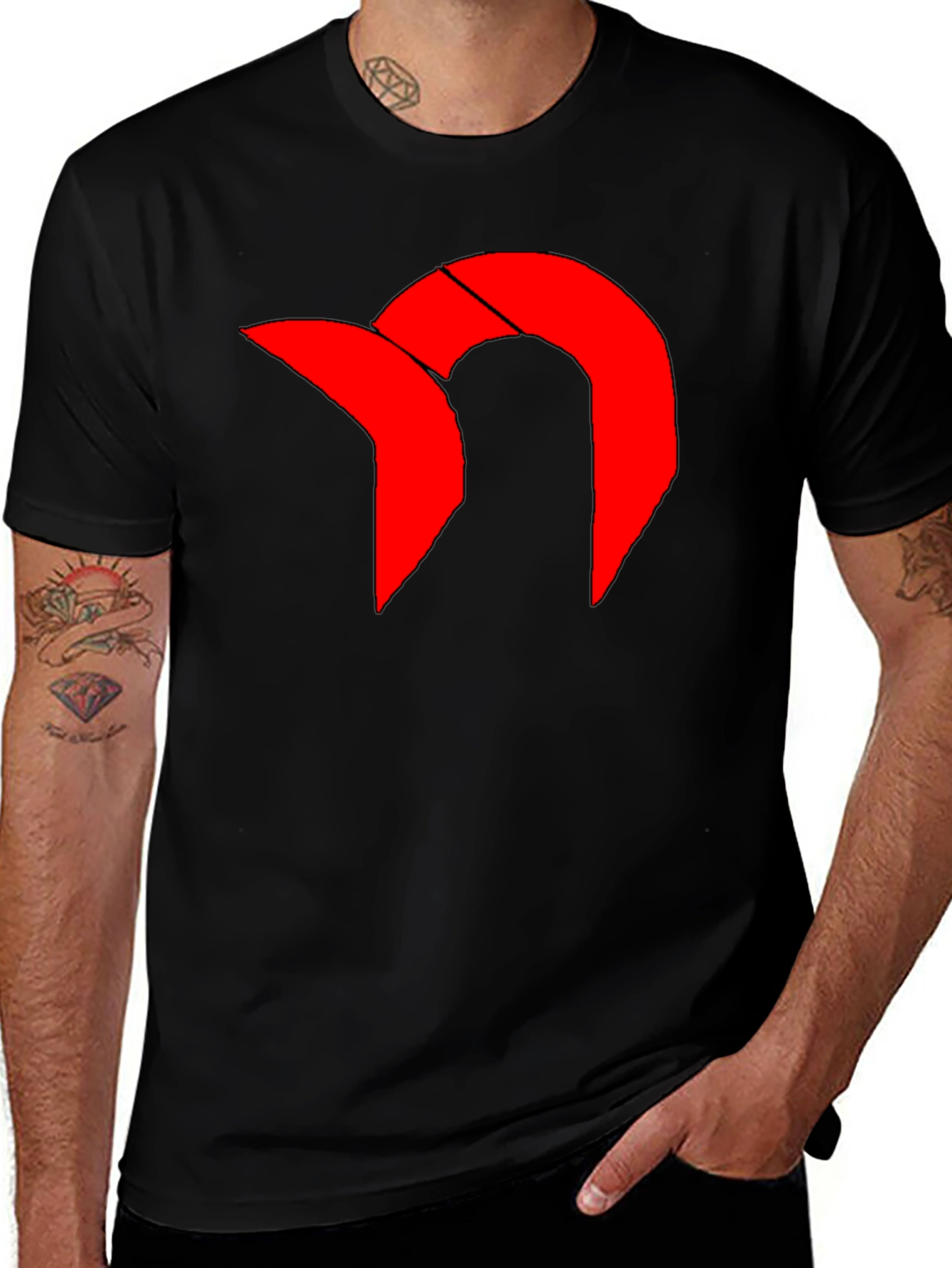 Variant 14 of Bold Graphic Tee - Red Icon on Black