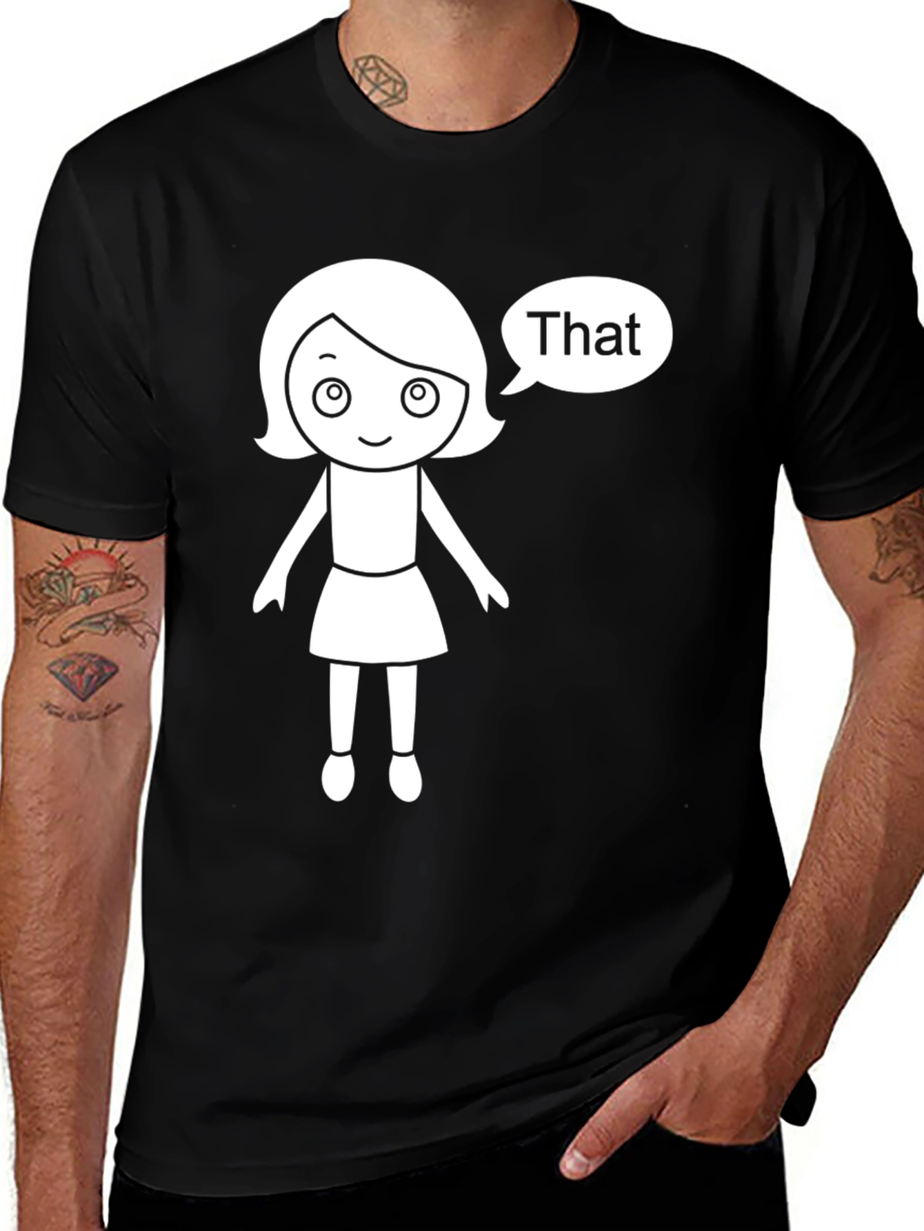 Variant 12 of That Girl Black T-Shirt - Funny Cartoon Tee