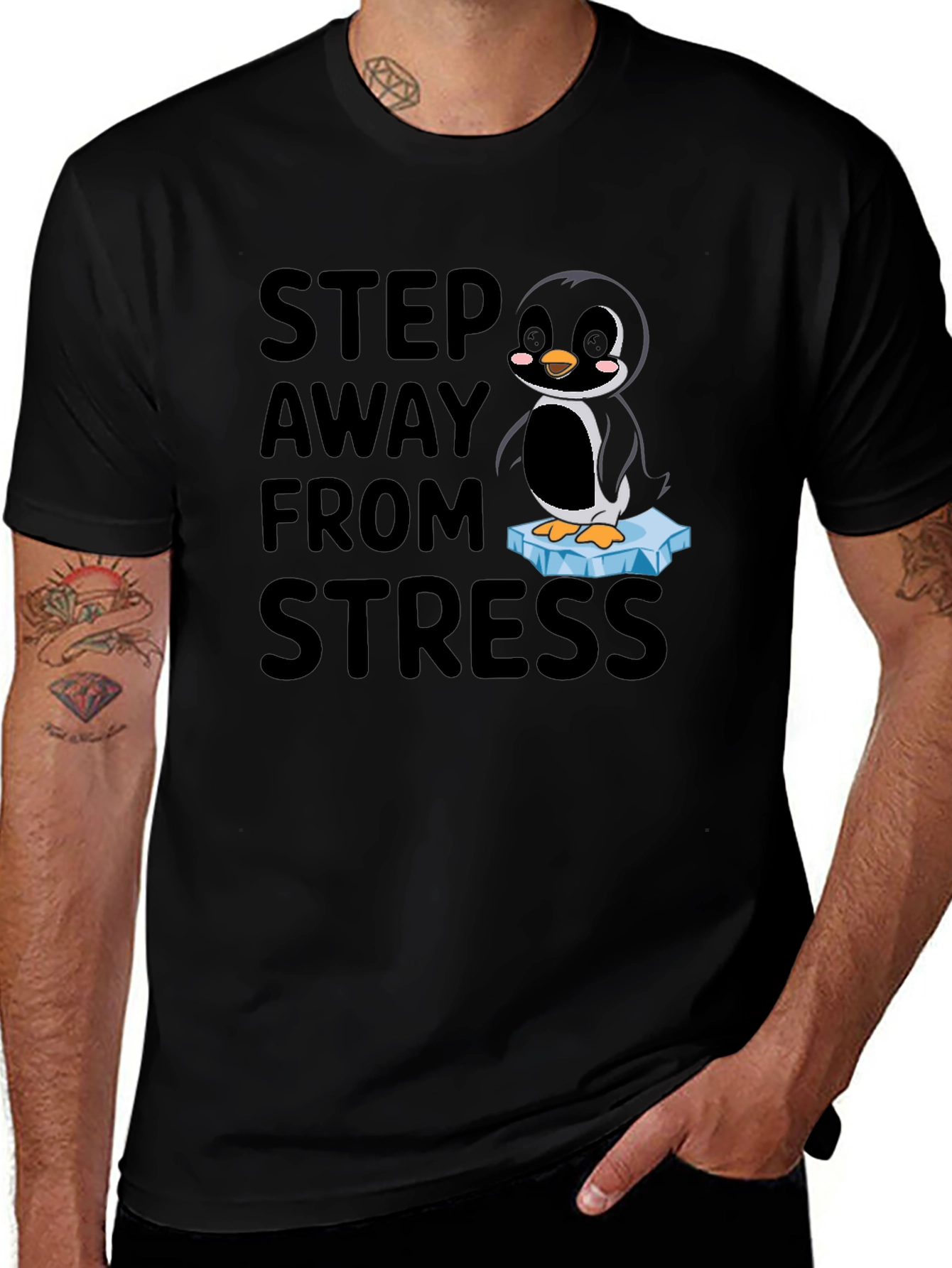 Variant 8 of Penguin 'Step Away From Stress' Graphic Tee