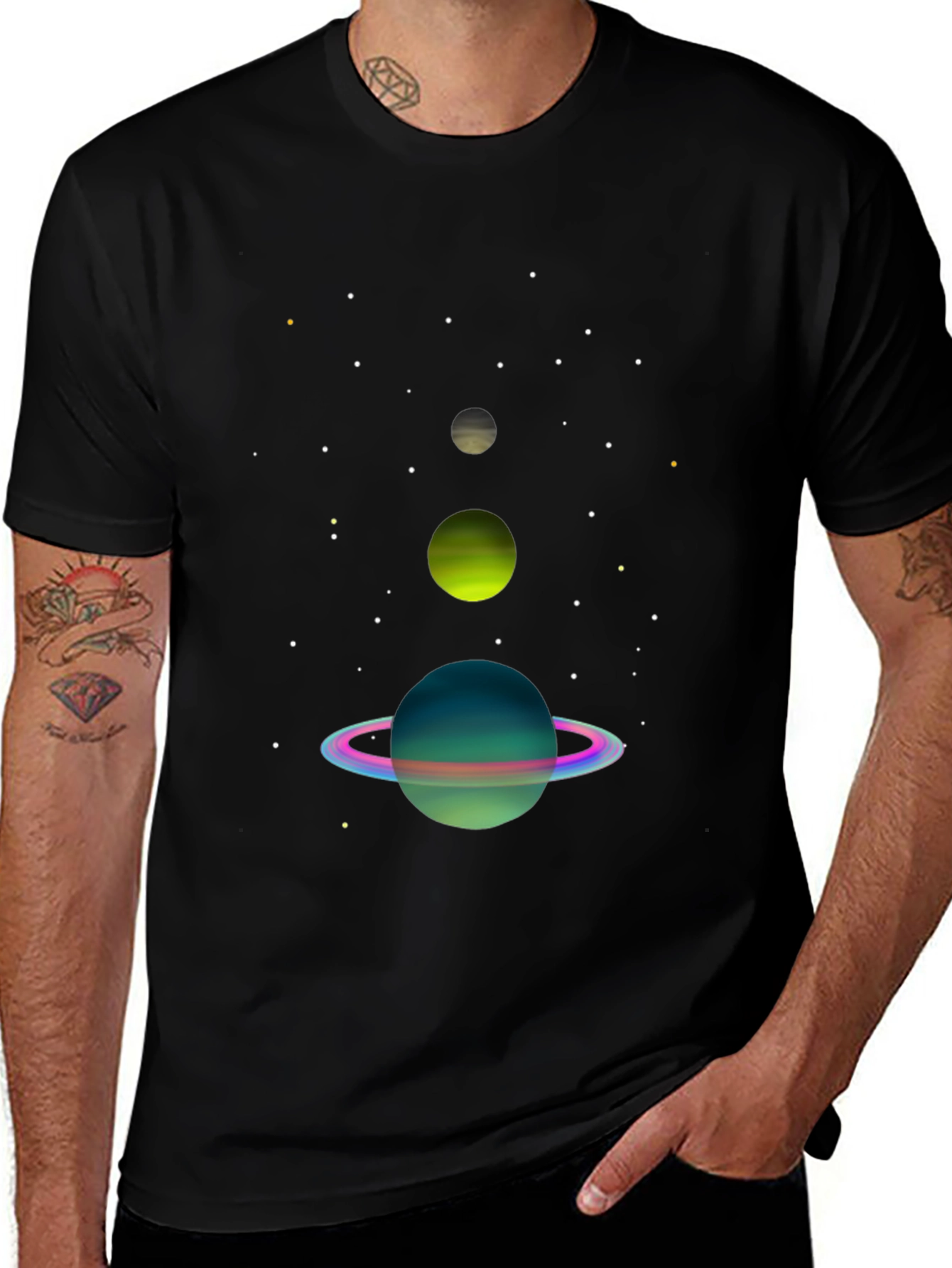 Variant 28 of Space Planets Graphic Tee | Galaxy Dreams Shirt