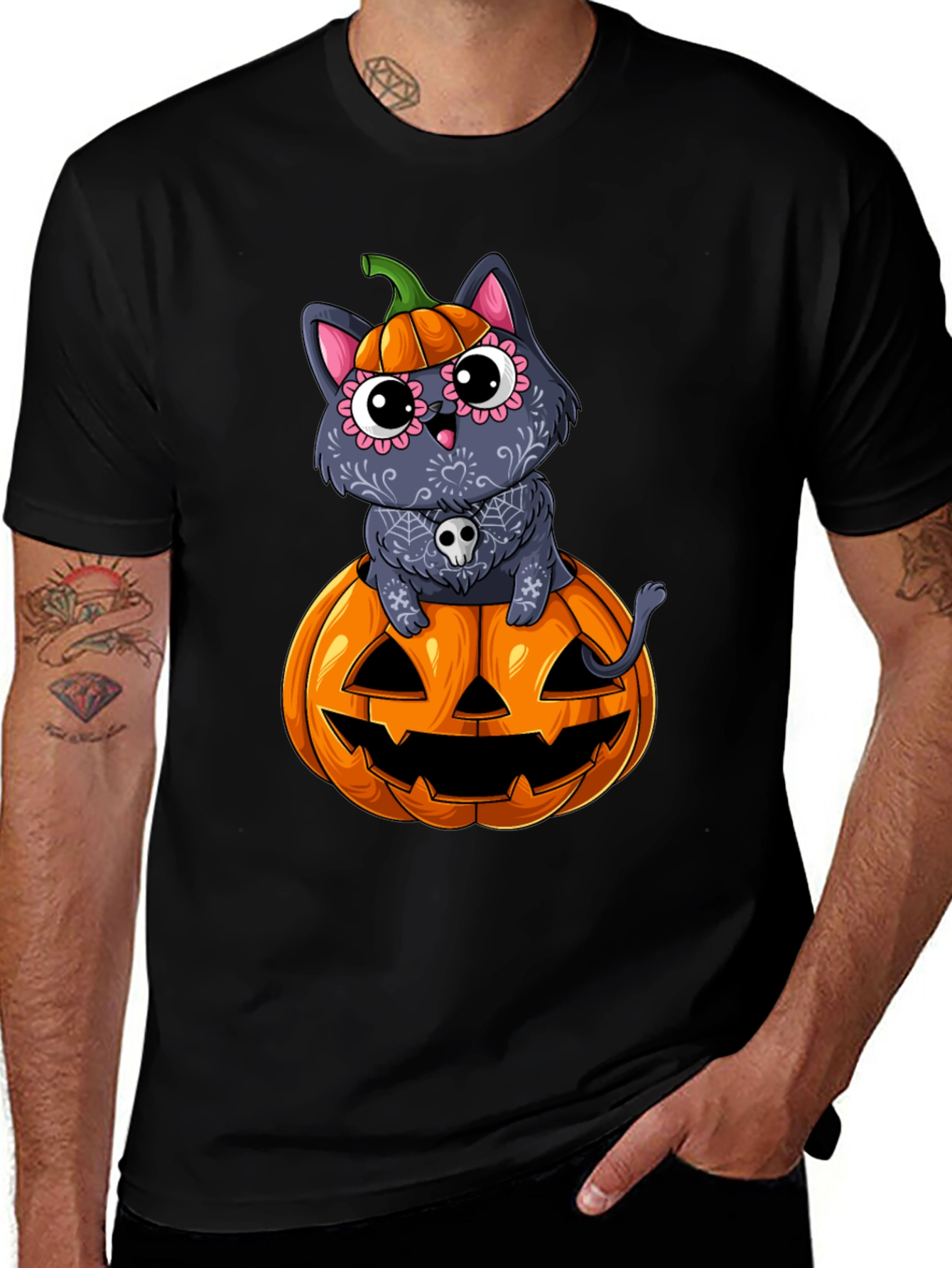 Variant 17 of Halloween Cat Pumpkin T-Shirt