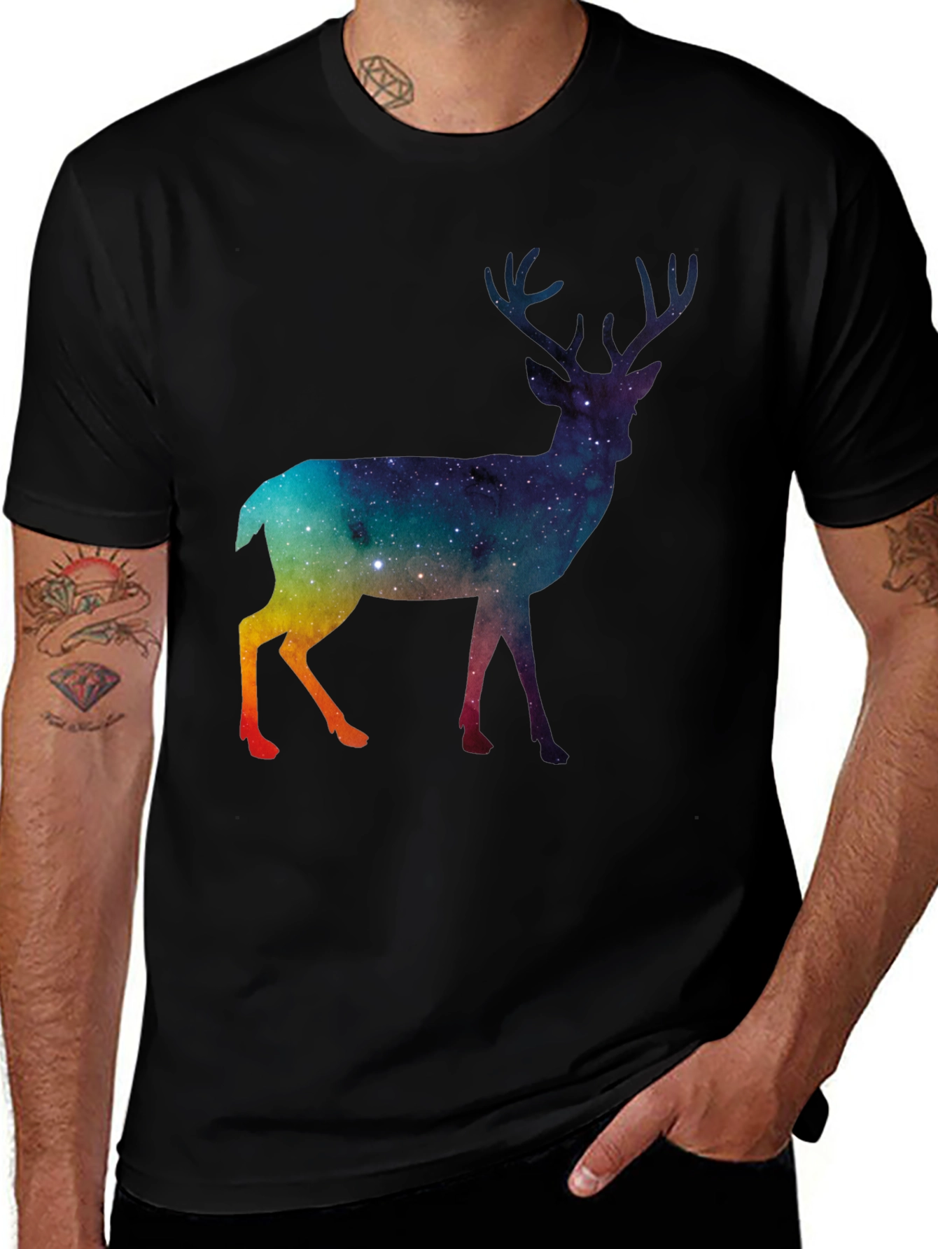 Variant 26 of Galaxy Deer Graphic T-Shirt