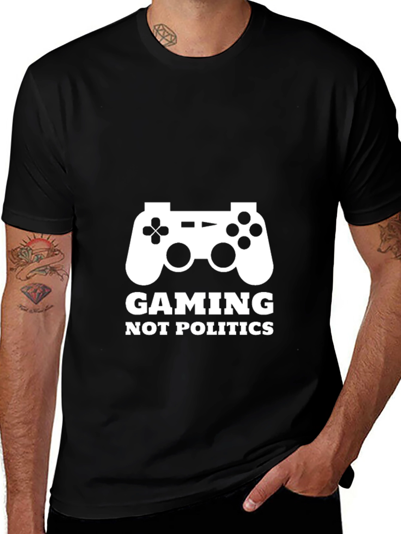 Variant 21 of Gaming Not Politics Black T-Shirt