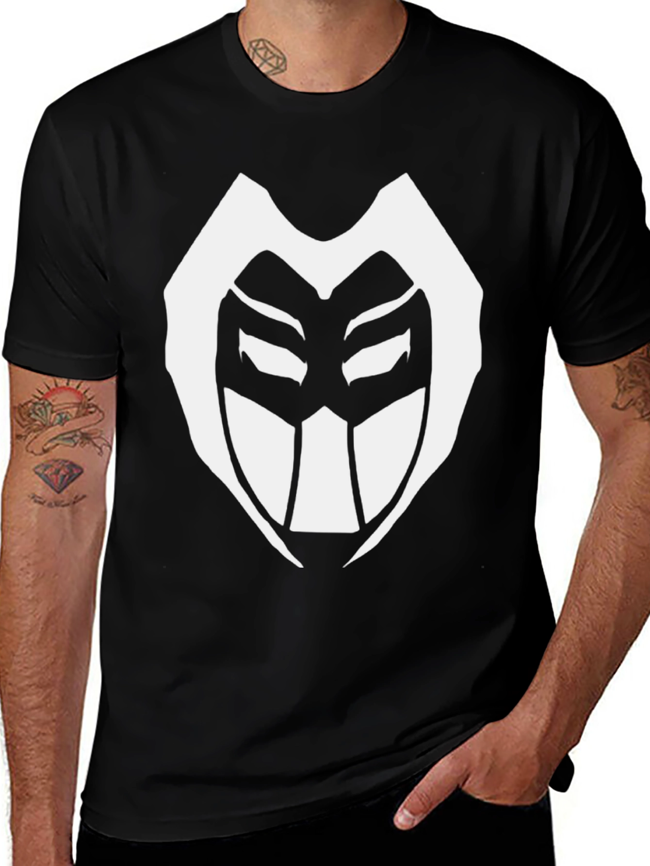 Variant 3 of Masked Vigilante Graphic Tee - Black