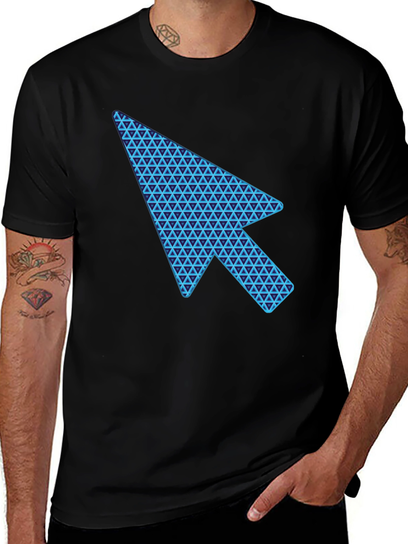 Variant 2 of Cursor Arrow Graphic Black T-Shirt