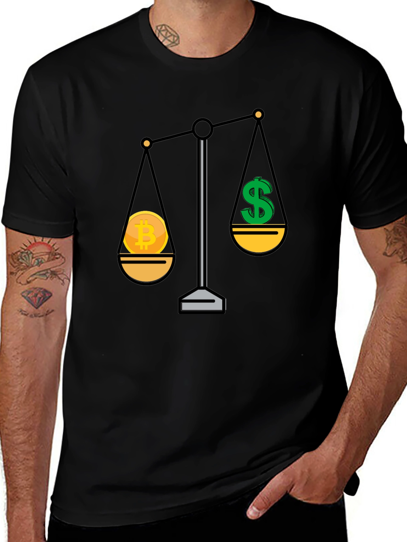 Variant 4 of Bitcoin vs Dollar Graphic Tee